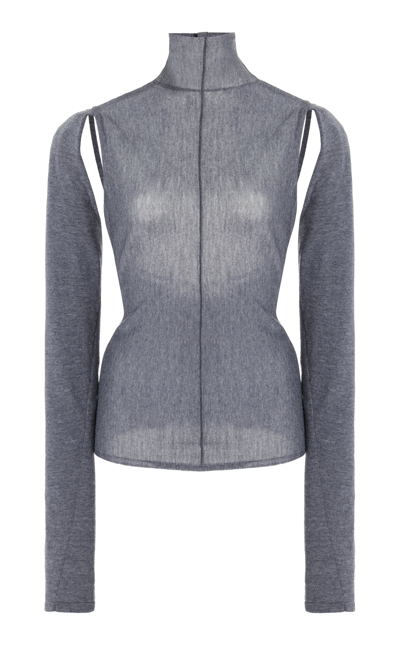 Khaite Marlowe Cutout Wool Sweater In Grey