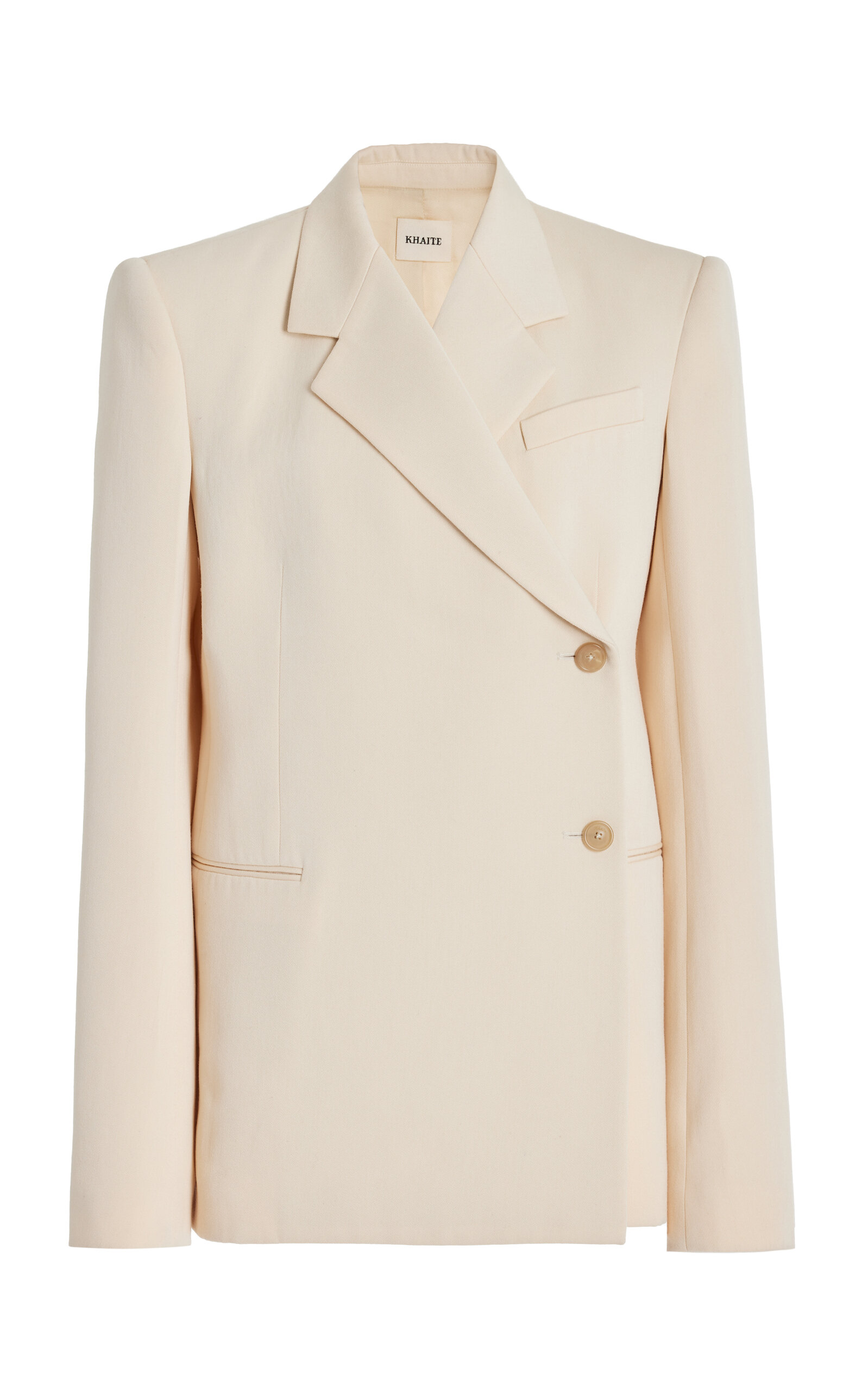 Khaite Otero Wool-blend Blazer Jacket In Ivory