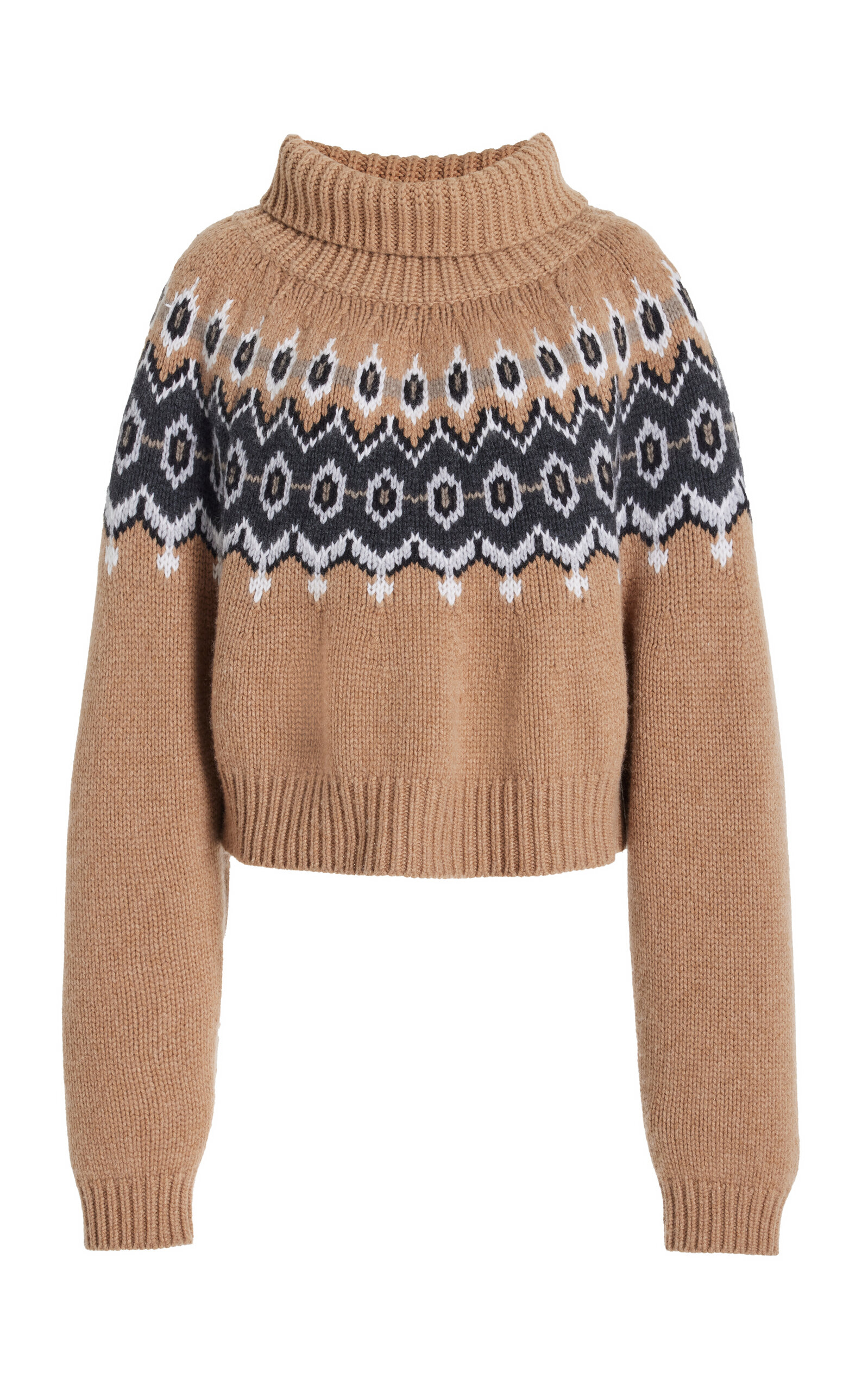 Khaite Amaris Cashmere-blend Turtleneck Sweater In Brown