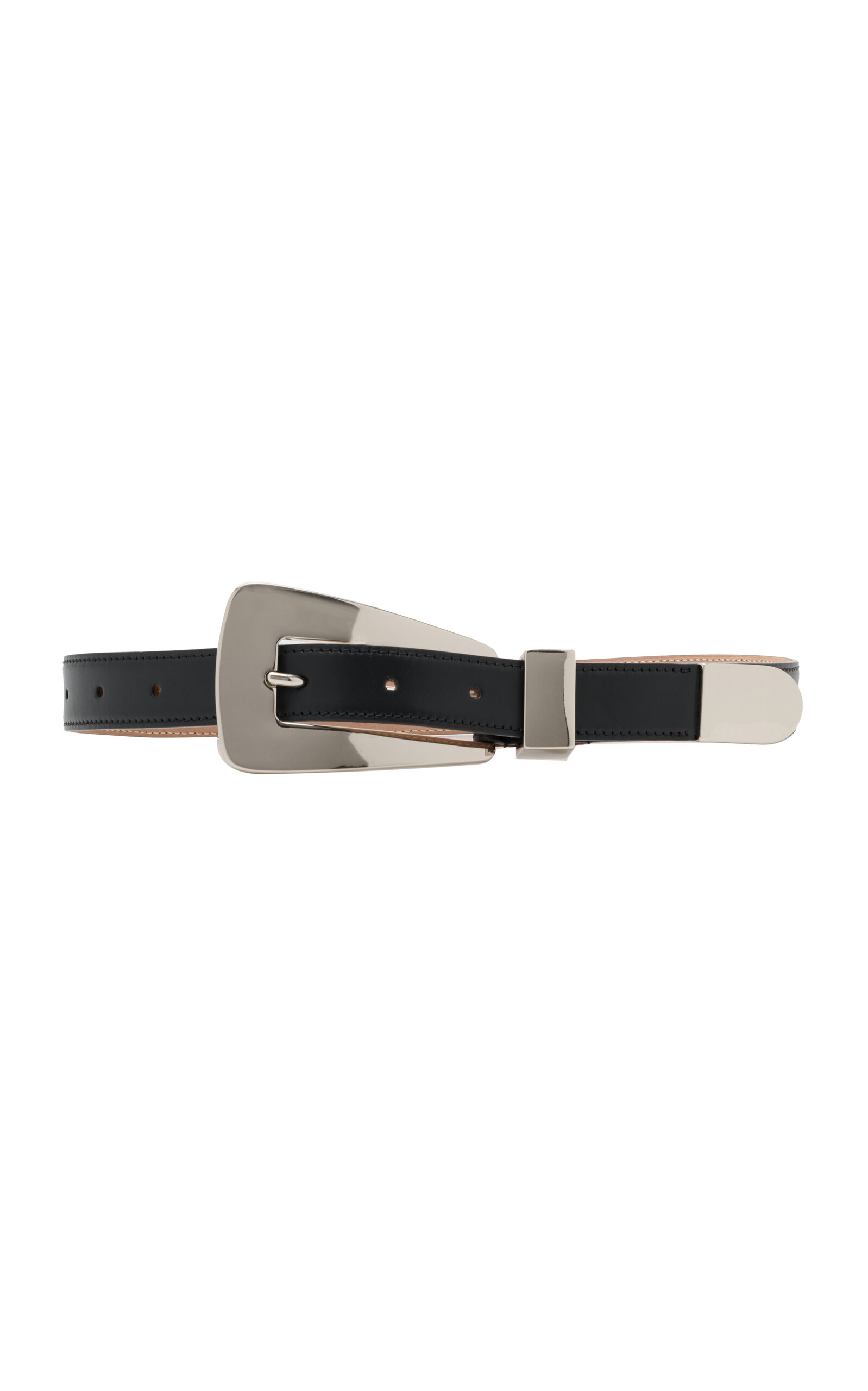 Khaite Lucca Leather Belt In Black