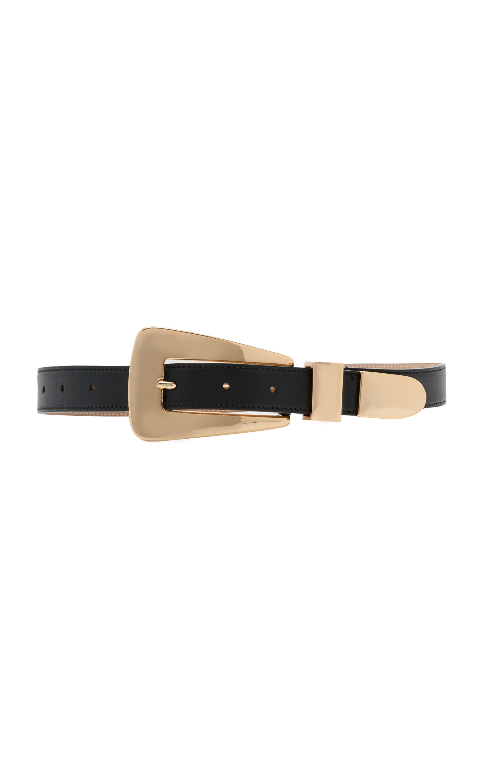 Khaite Lucca Leather Belt In Black