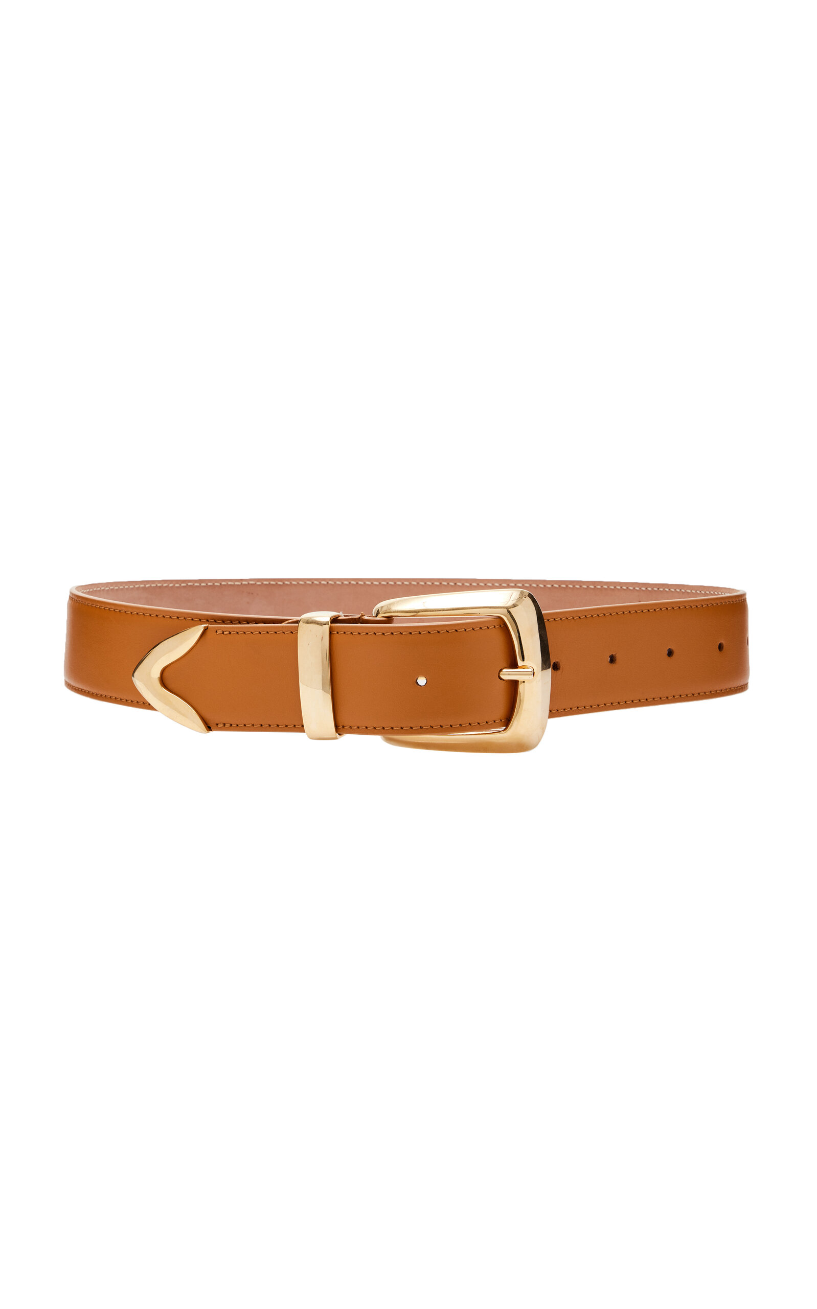 Khaite Bruno Leather Belt In Tan