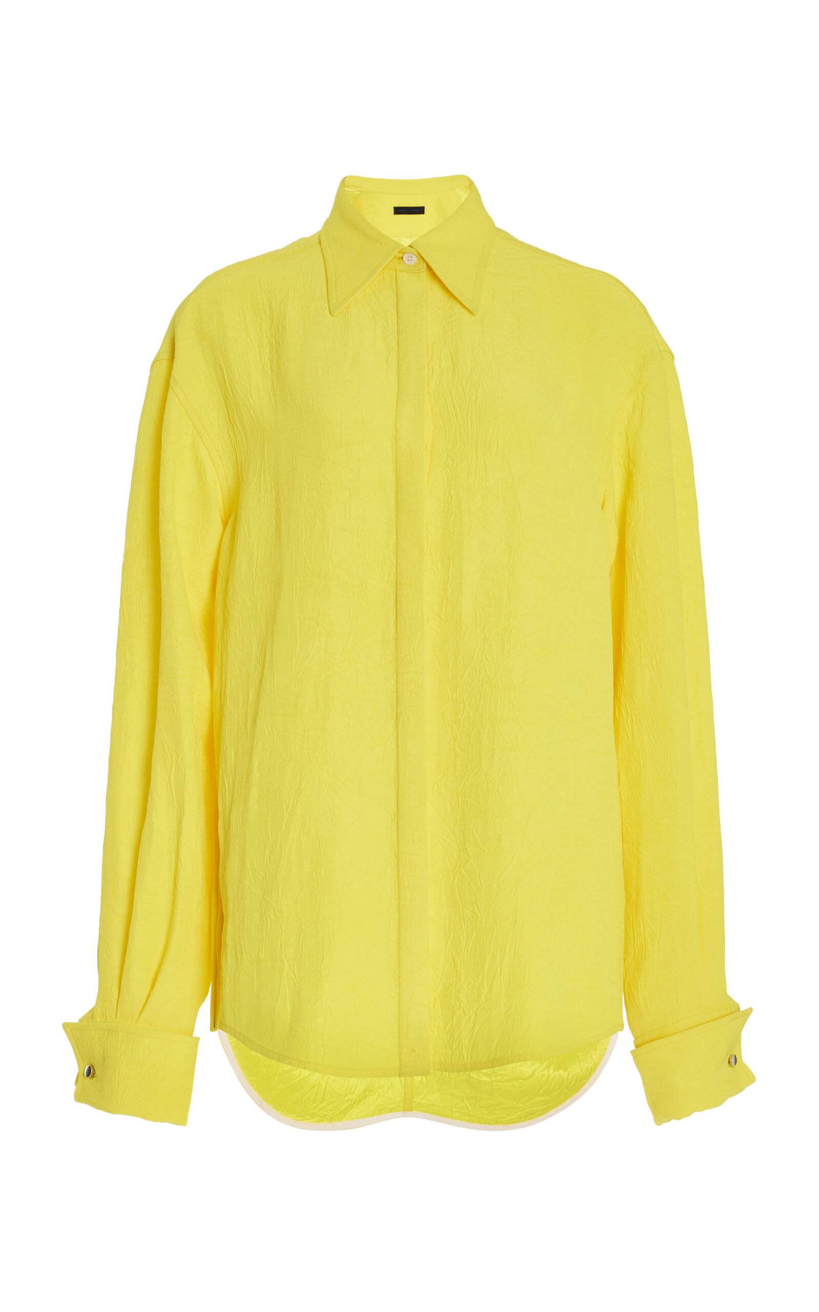 Proenza Schouler Women's Crushed Matte Satin Shirt In Yellow