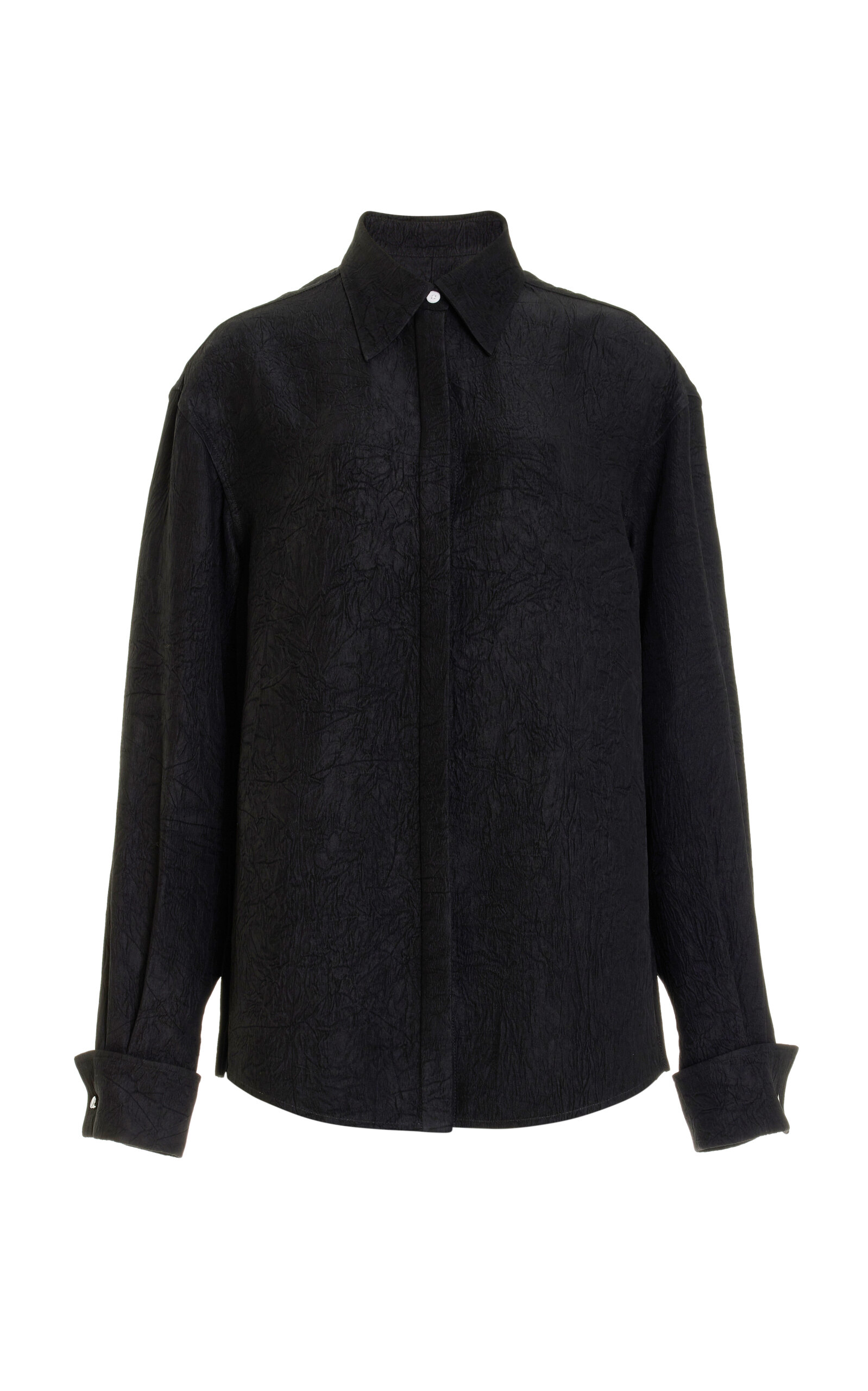 Proenza Schouler Women's Crushed Matte Satin Shirt In Black