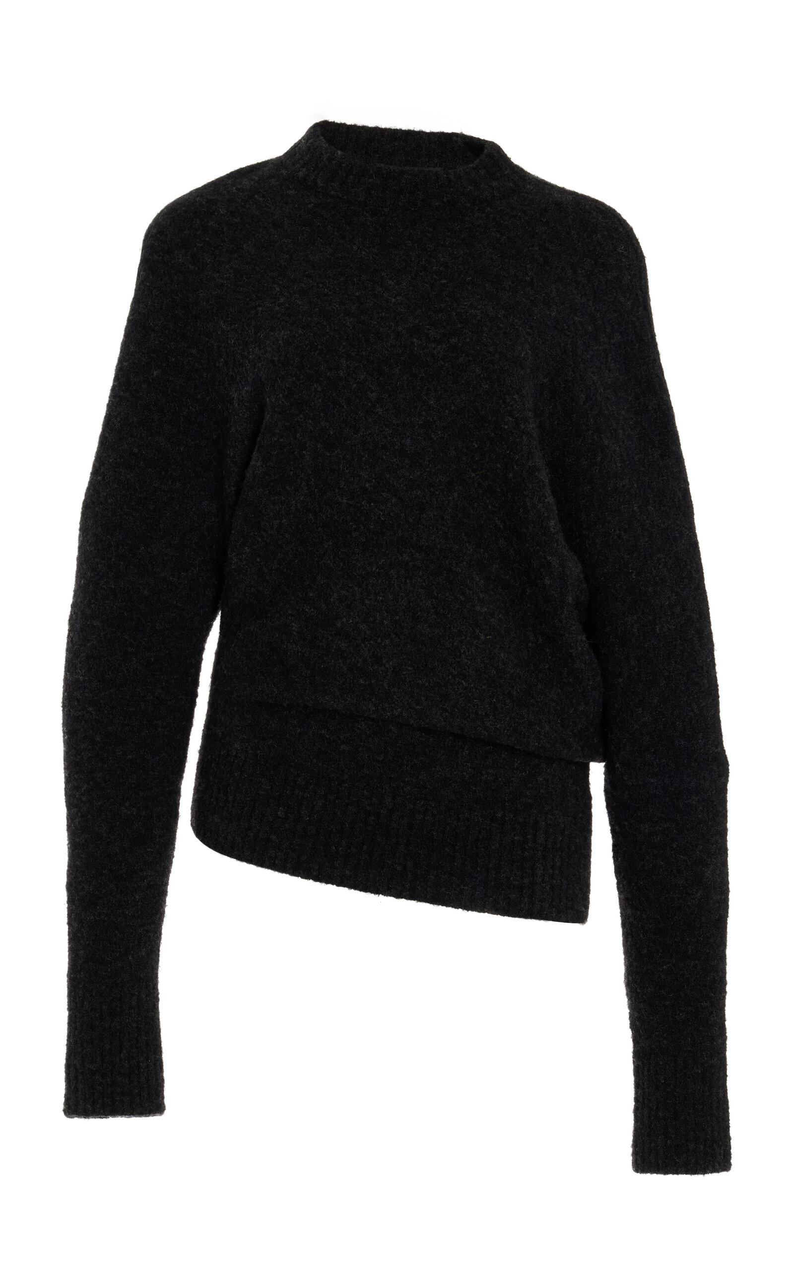 Proenza Schouler - Asymmetric Wool-Blend Sweater - Dark Grey - L - Moda Operandi