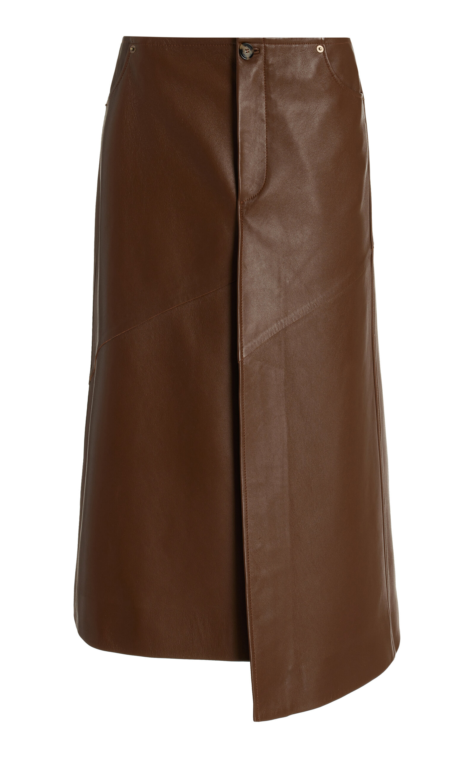 Proenza Schouler Women's Leather Midi Skirt In Brown