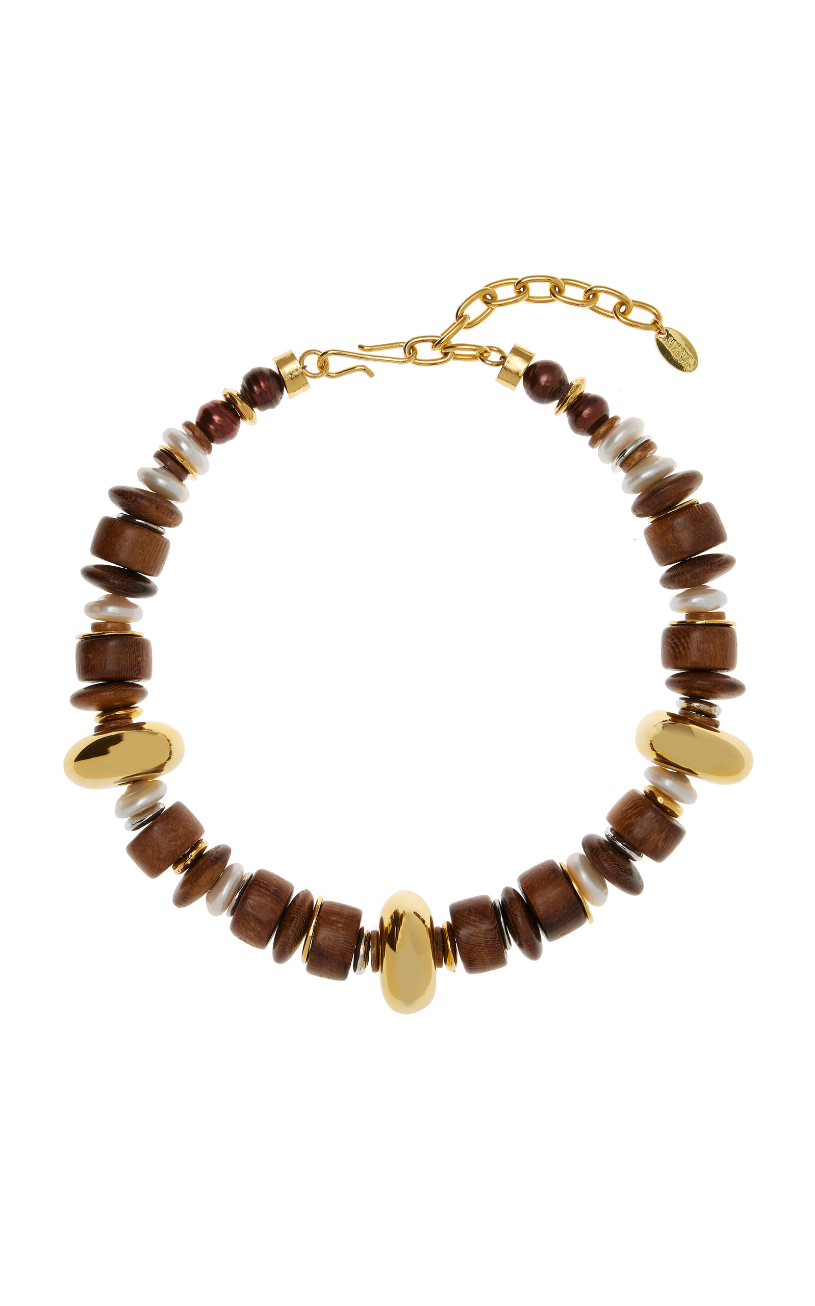 LIZZIE FORTUNATO ROBLES WOODEN BEAD NECKLACE