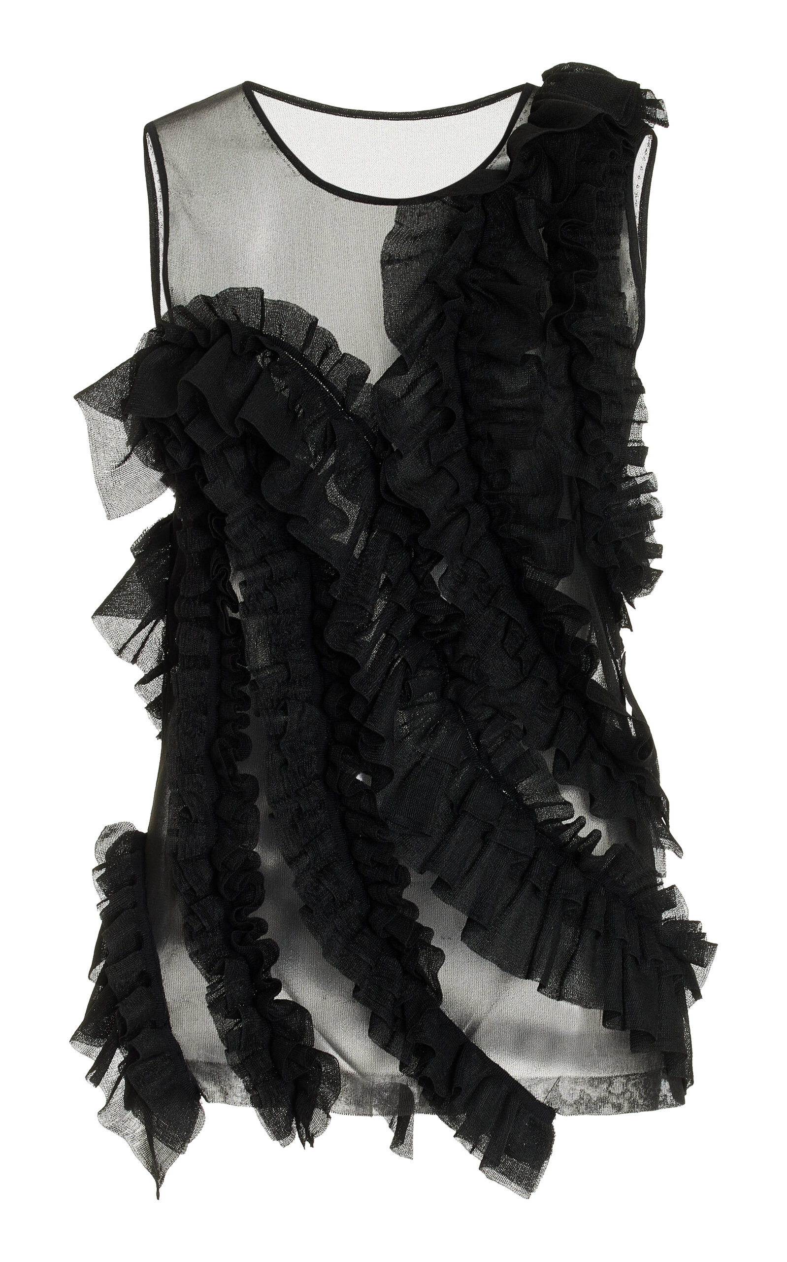 Shop Ulla Johnson Winnifred Ruffle-detailed Chiffon Top In Black