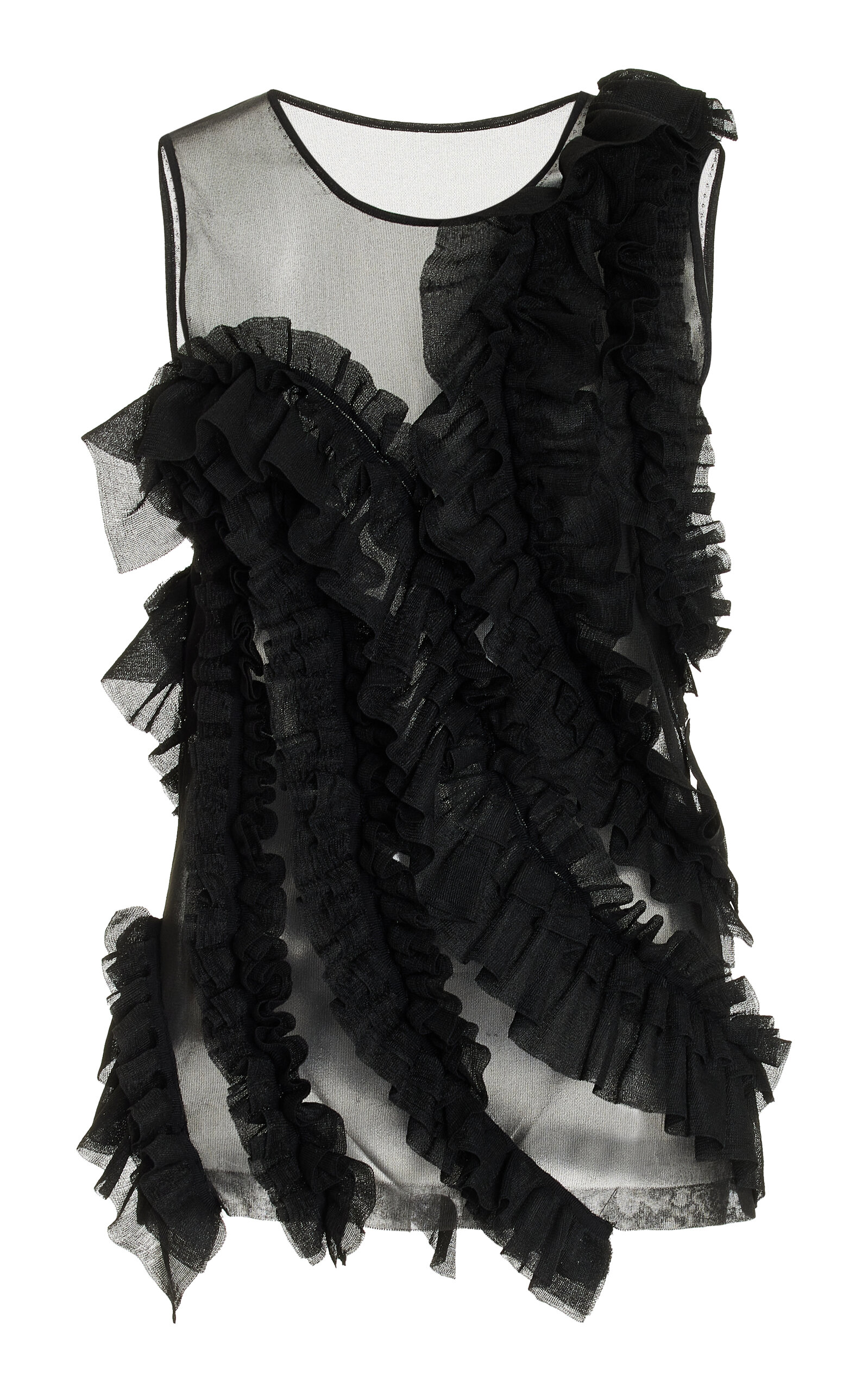 Ulla Johnson Winnifred Ruffle-detailed Chiffon Top In Black