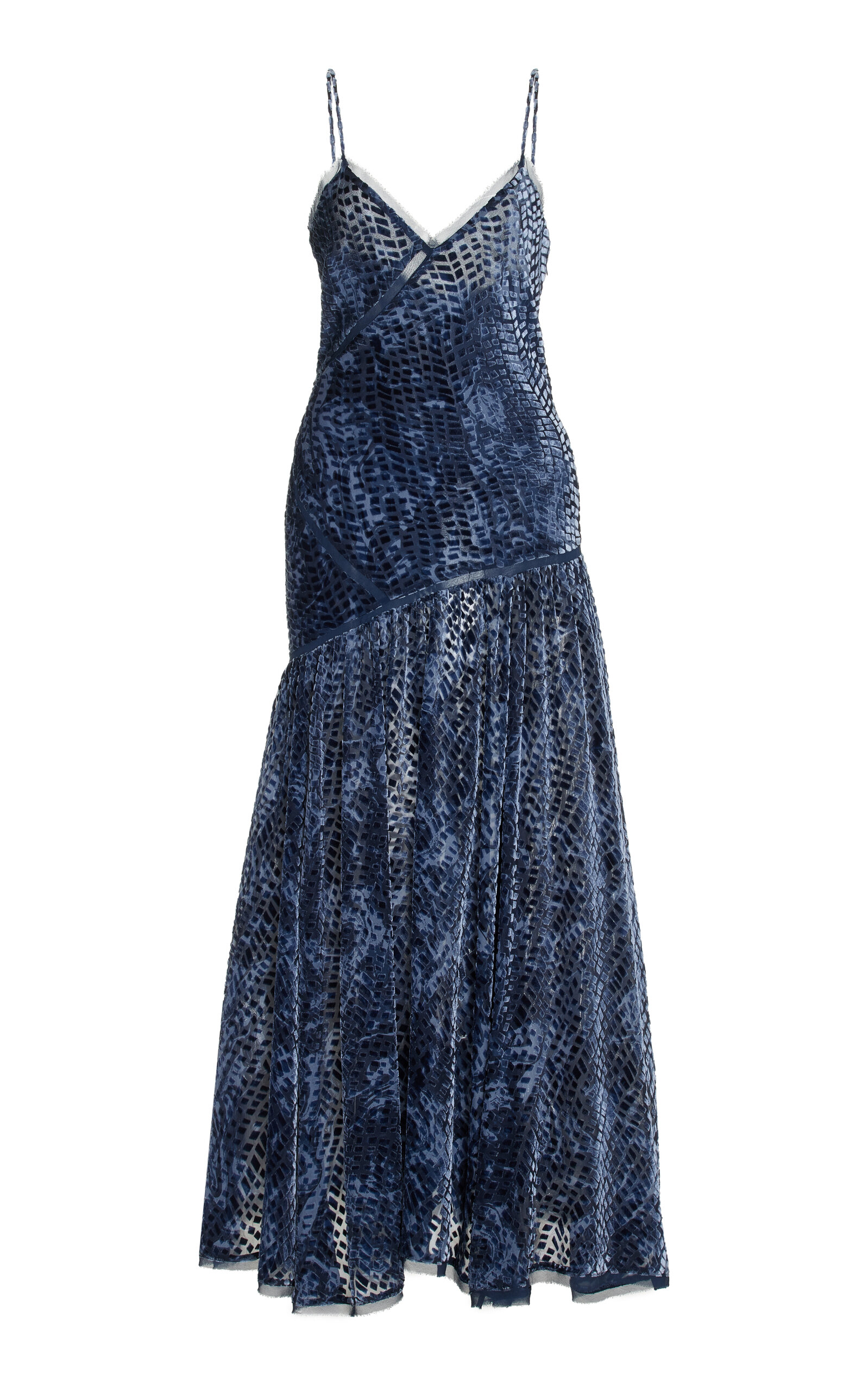 Ulla Johnson Women's Elodie Bias-cut Burnout Velvet Maxi Dress In Blue