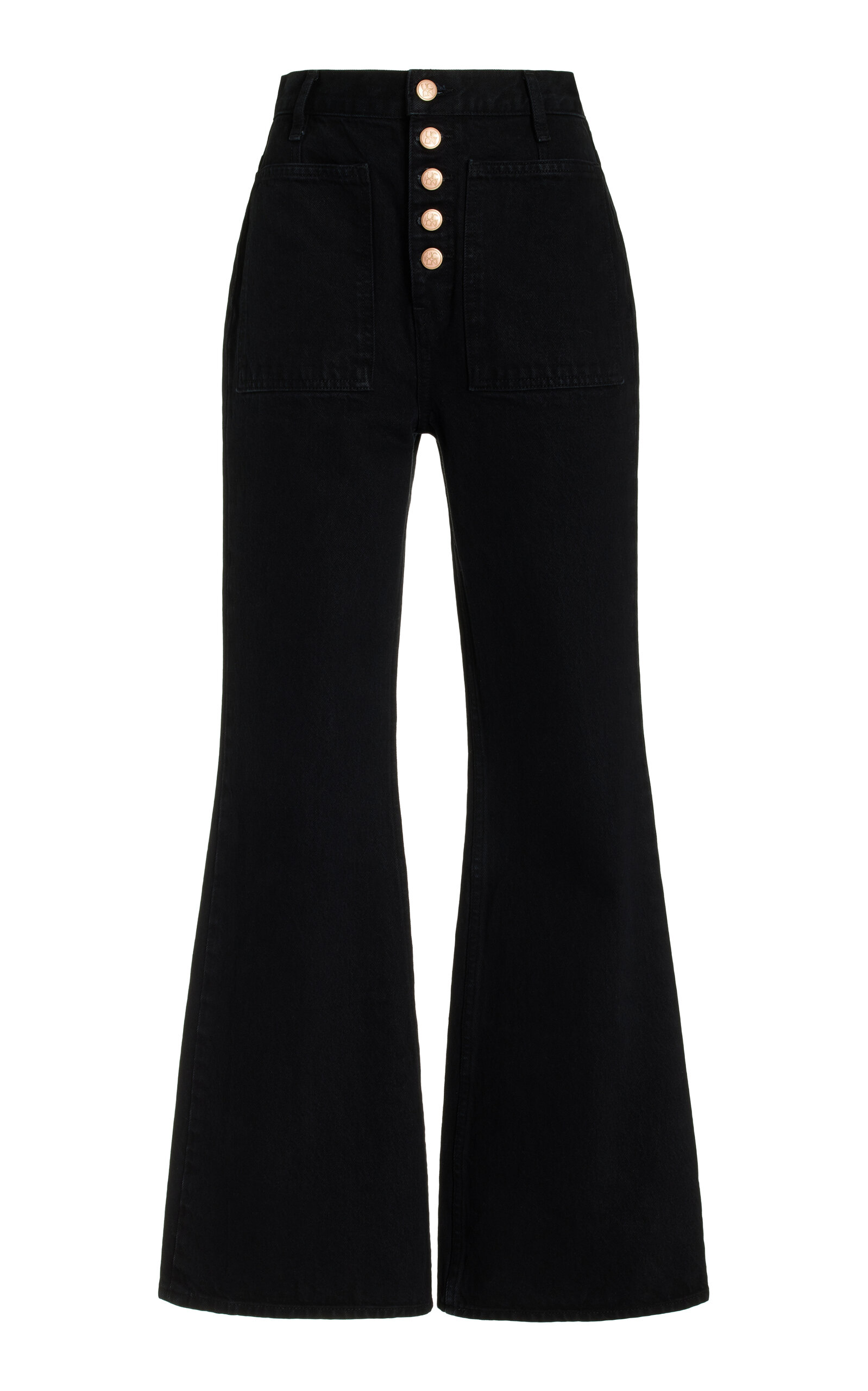 Ulla Johnson Lou High-rise Flared-leg Jeans In Black