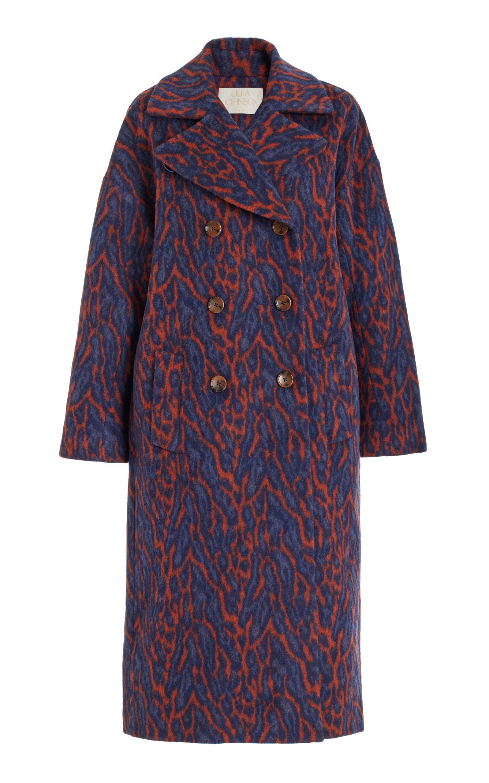 ULLA JOHNSON MARIANNA ANIMAL-PATTERNED WOOL-BLEND COAT