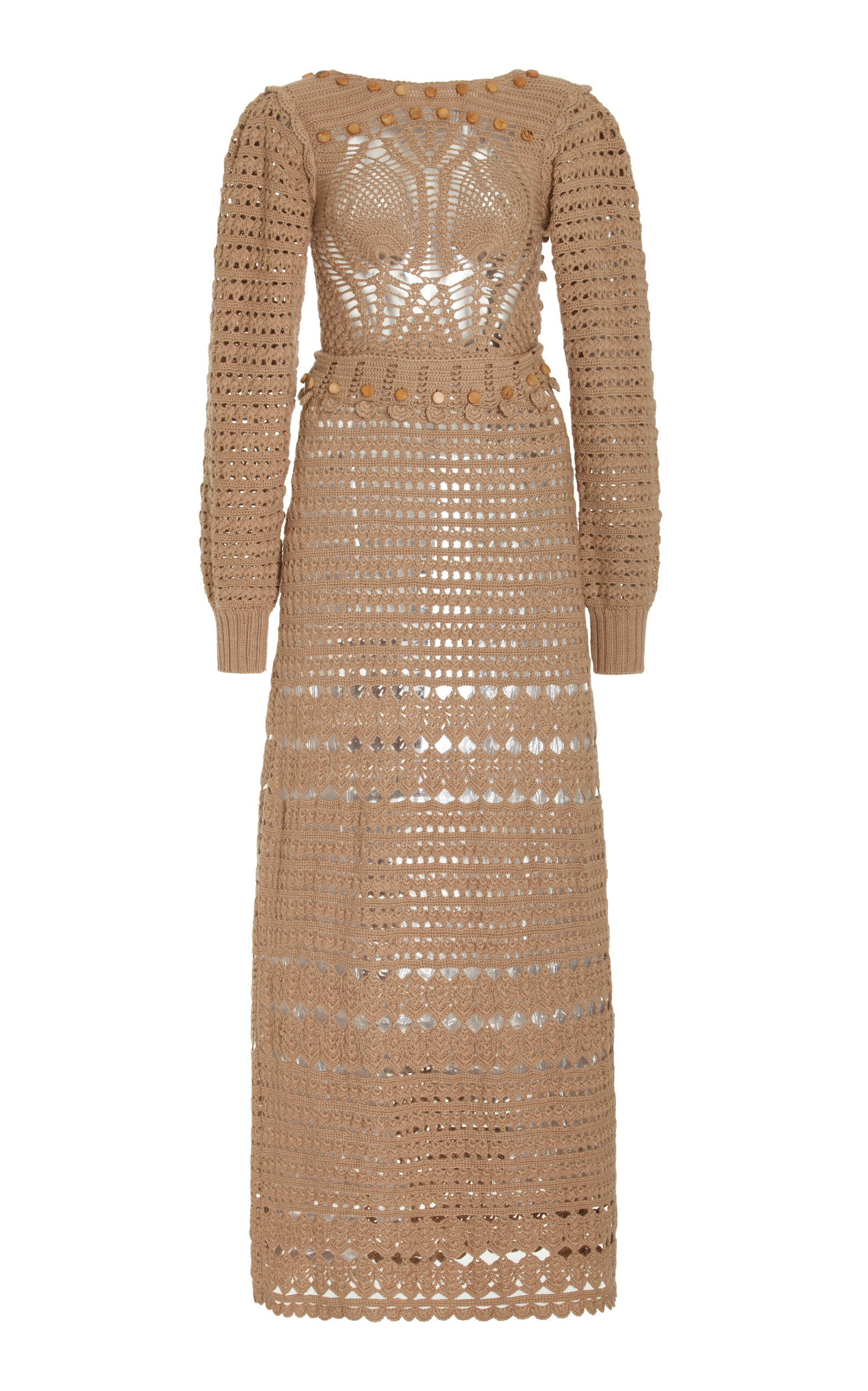 Ulla Johnson Prisha Crochet Merino Wool Maxi Dress - Neutral