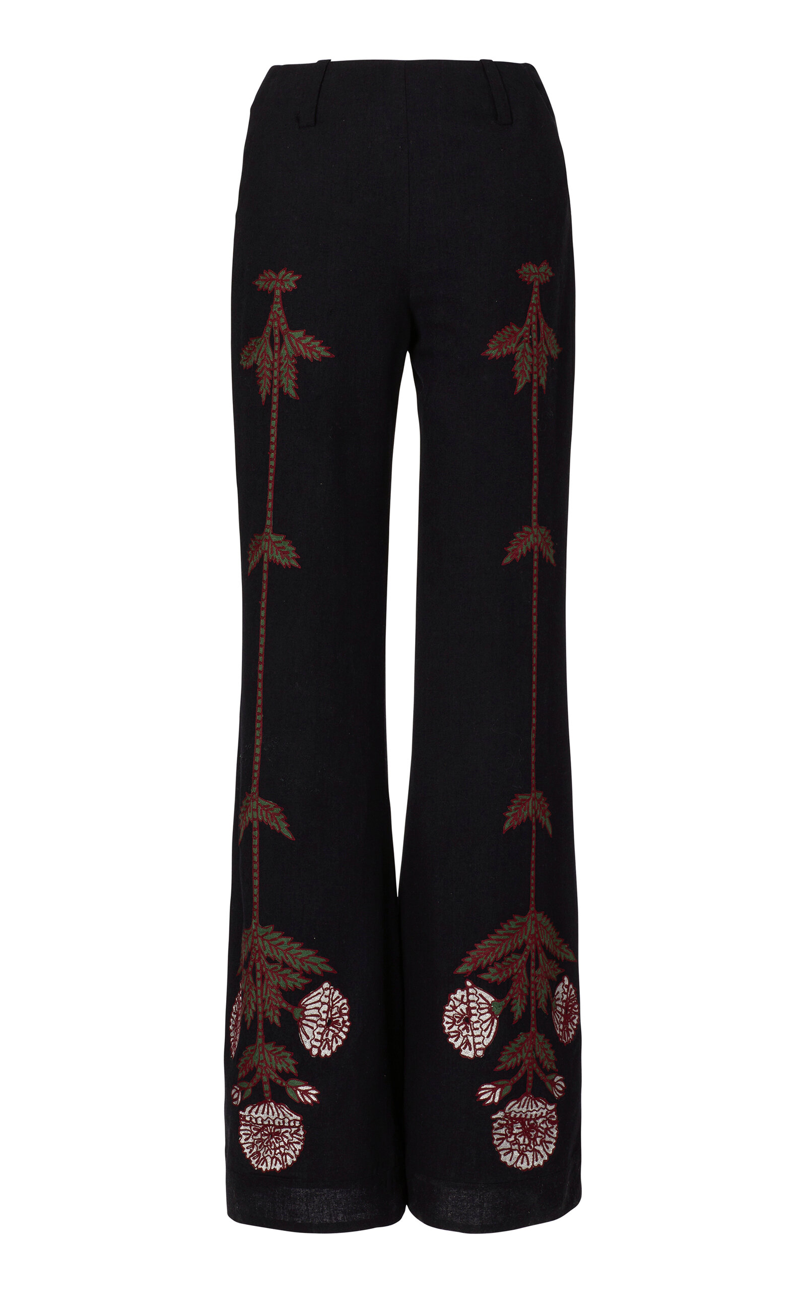 Alix Of Bohemia Charlie Black Bloom Embroidered Pant