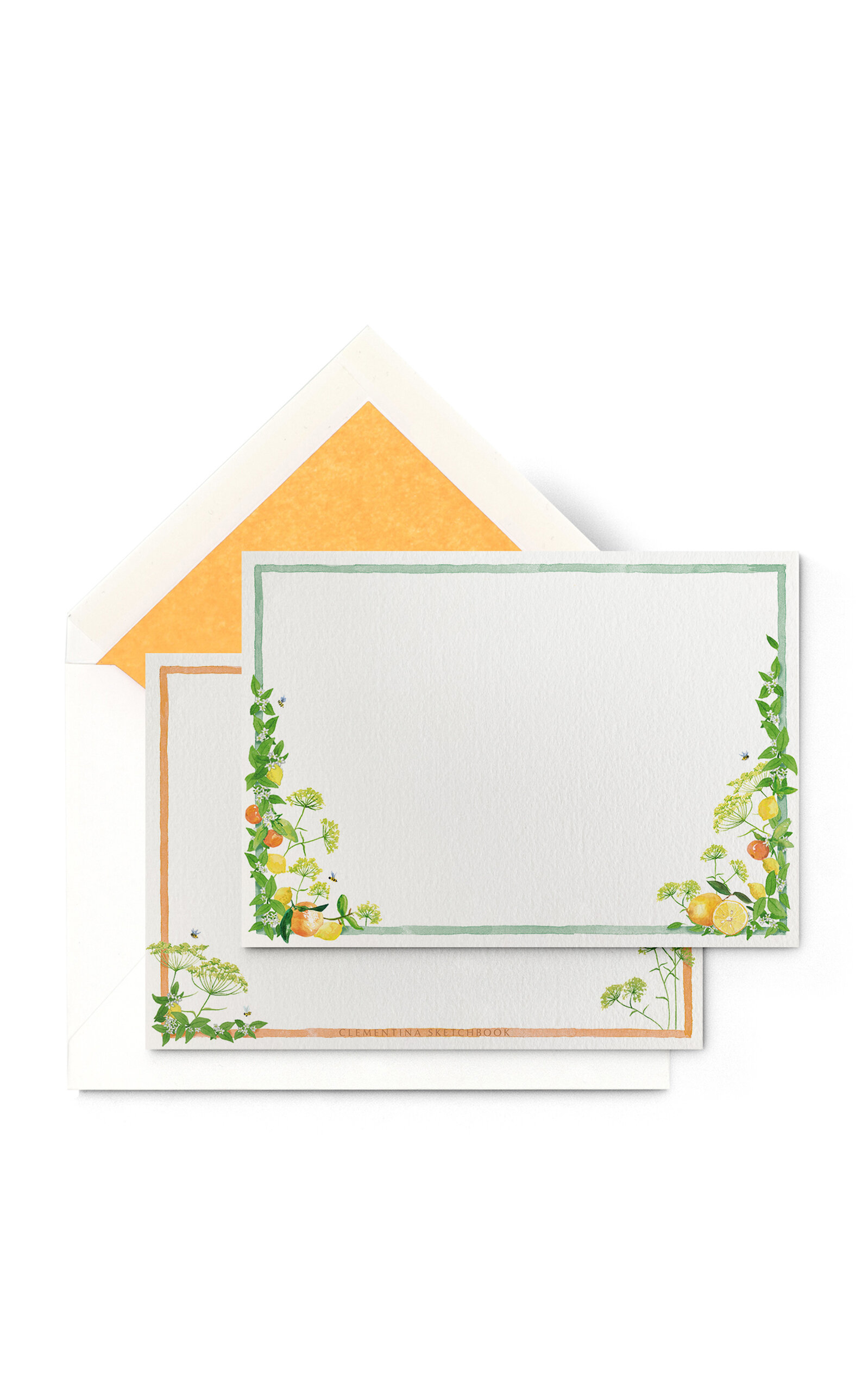 Clementina Sketchbook Tuttifrutti Set-of-Ten Hand-Painted Stationery Cards - Multi