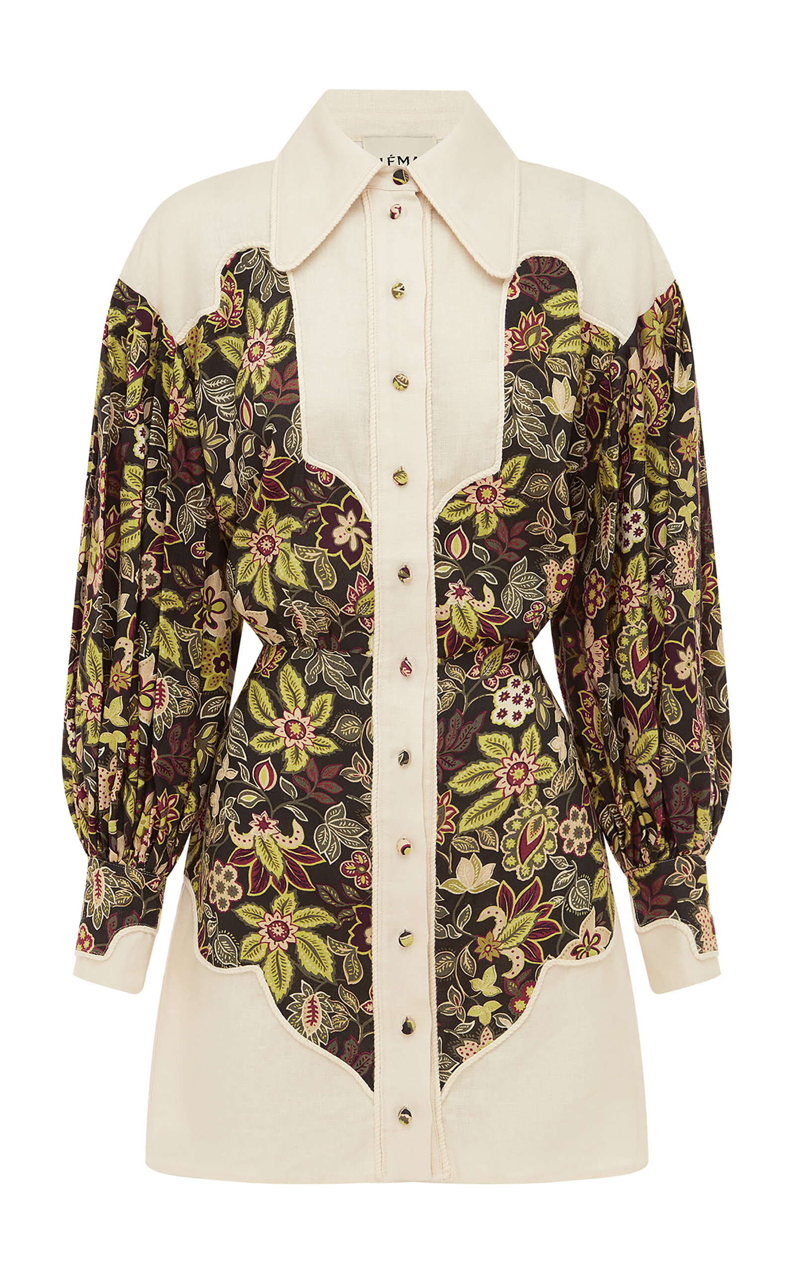 Alemais Isabella Linen Panel Mini Dress In Floral | ModeSens Alemais Isabella Linen Panel Mini Dress In Floral | ModeSens