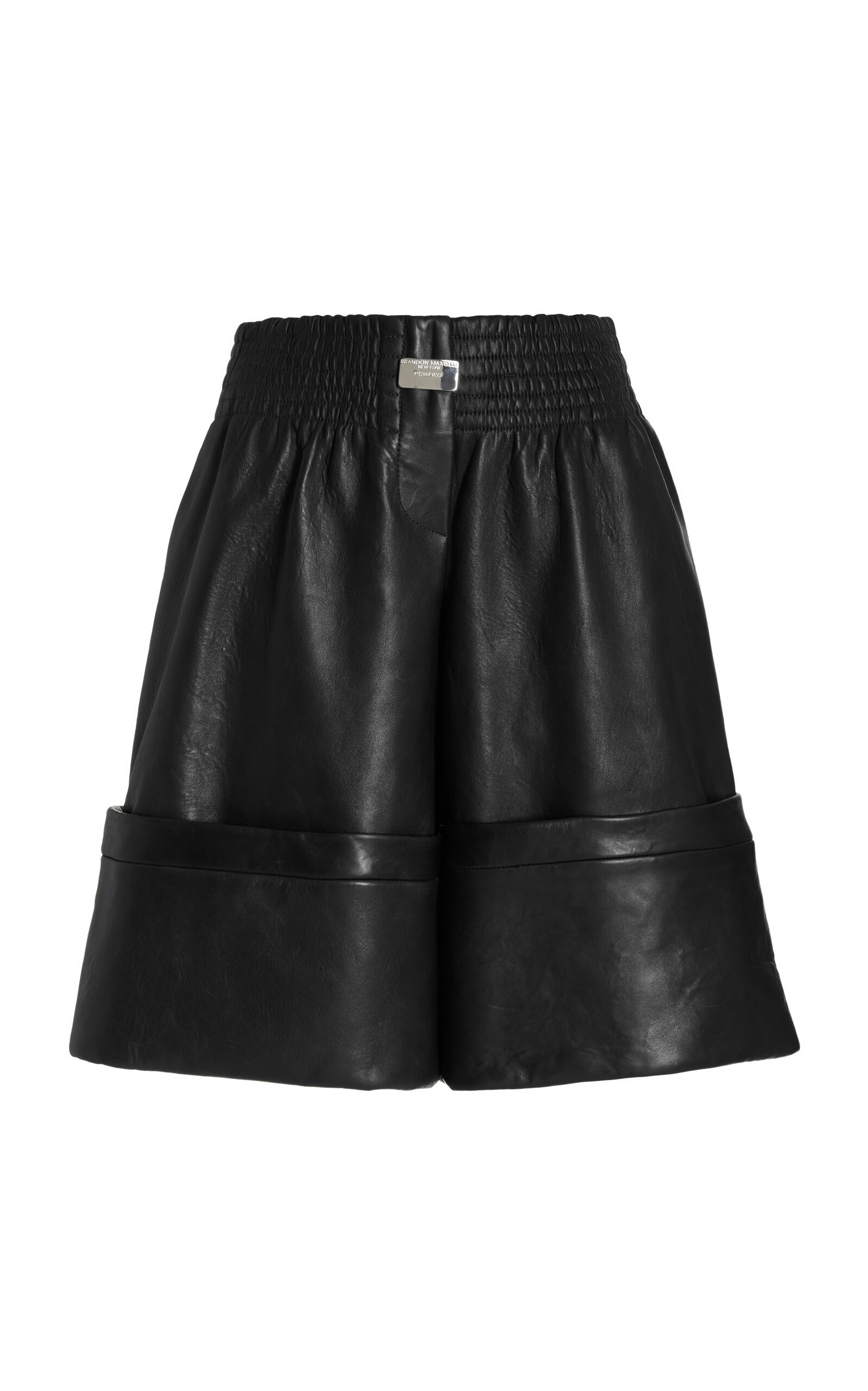 Brandon Maxwell Women's The Clover Leather Shorts In Black