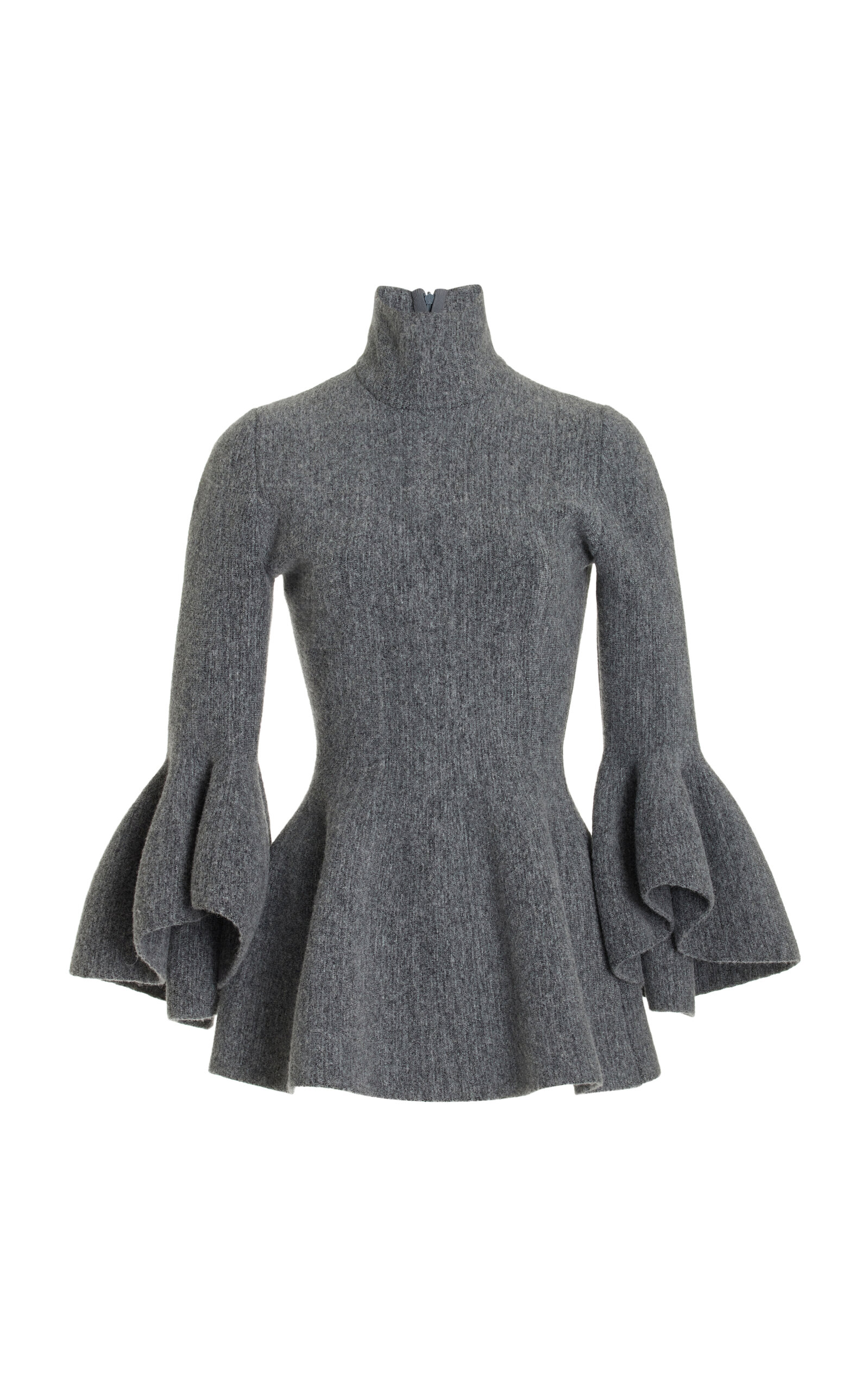 Brandon Maxwell Women's The Louise Wool-blend Top In Grey