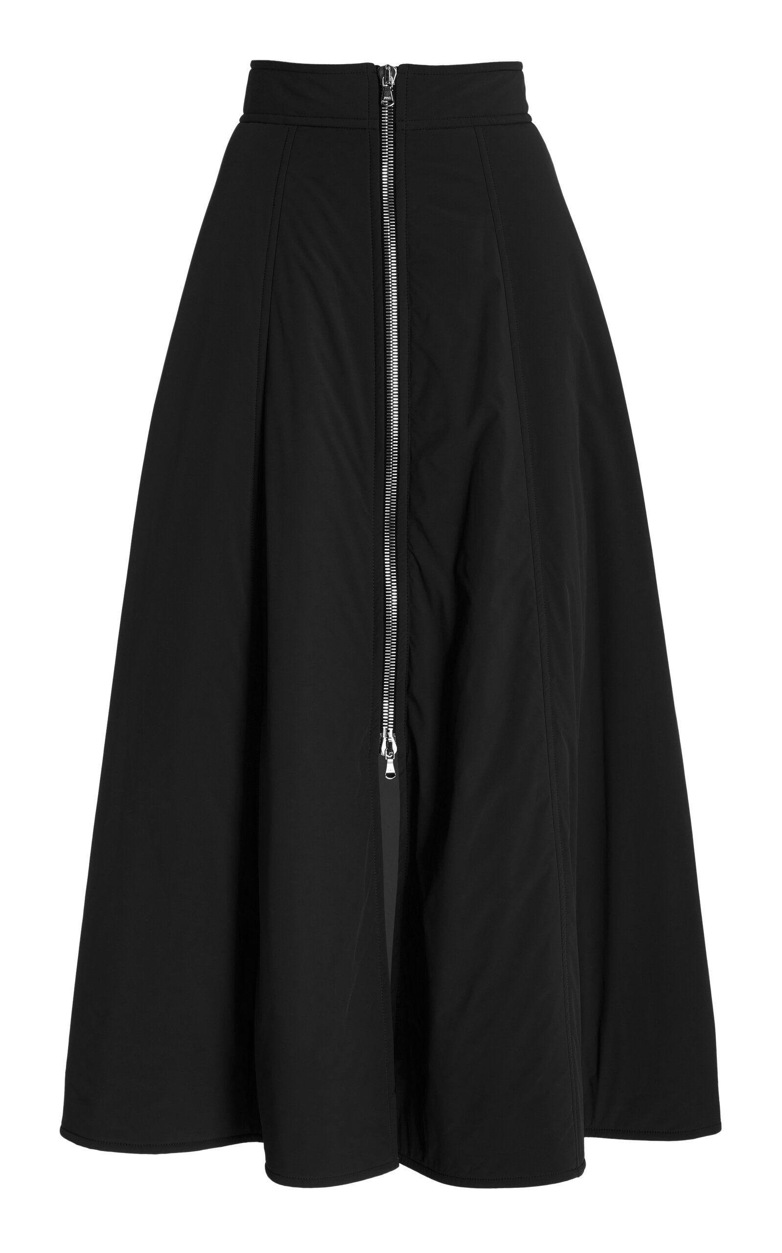 Brandon Maxwell The Becca Zippered Midi Skirt - Black