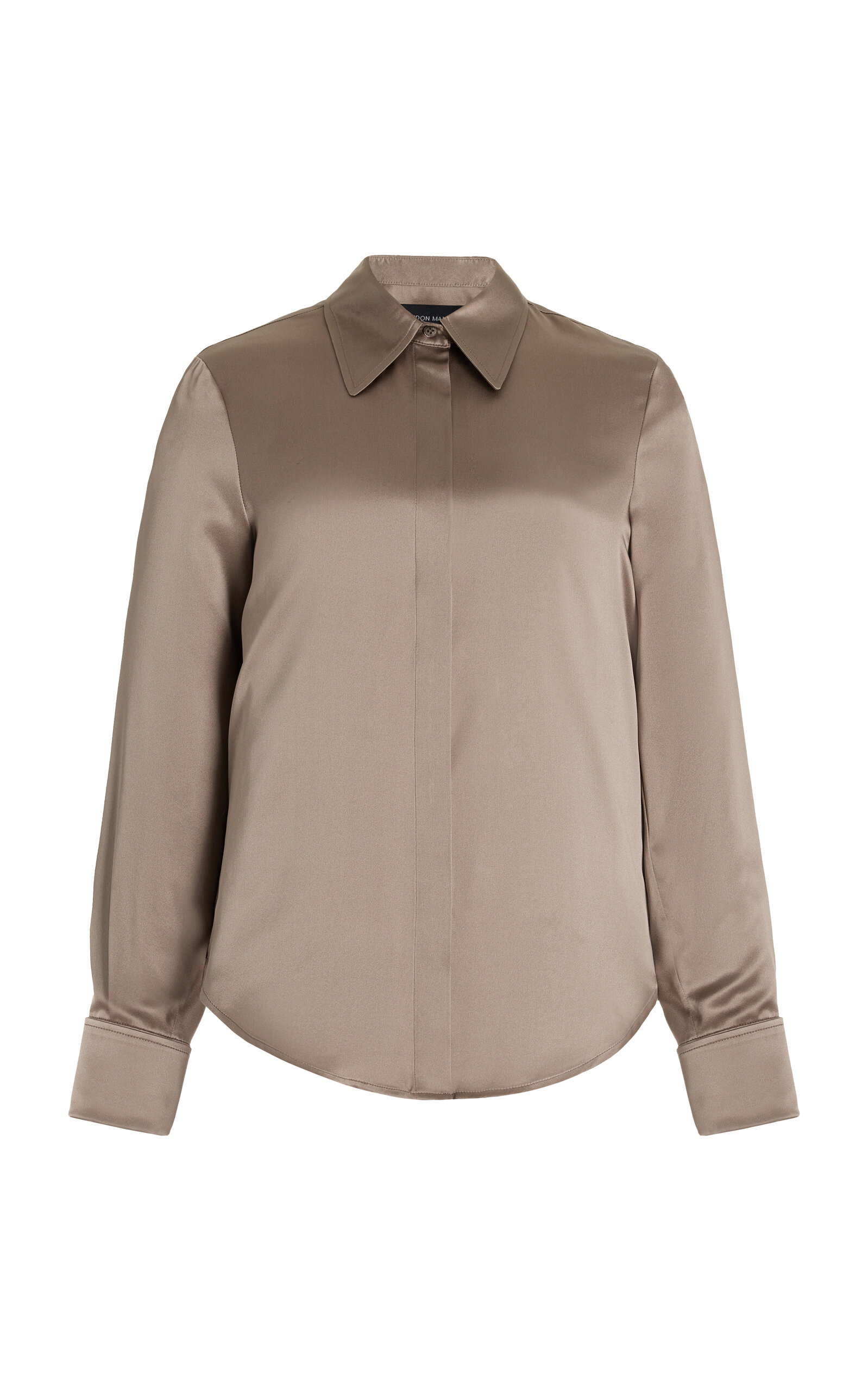 Brandon Maxwell Women's The Spence Silk Button-down Shirt In Brown
