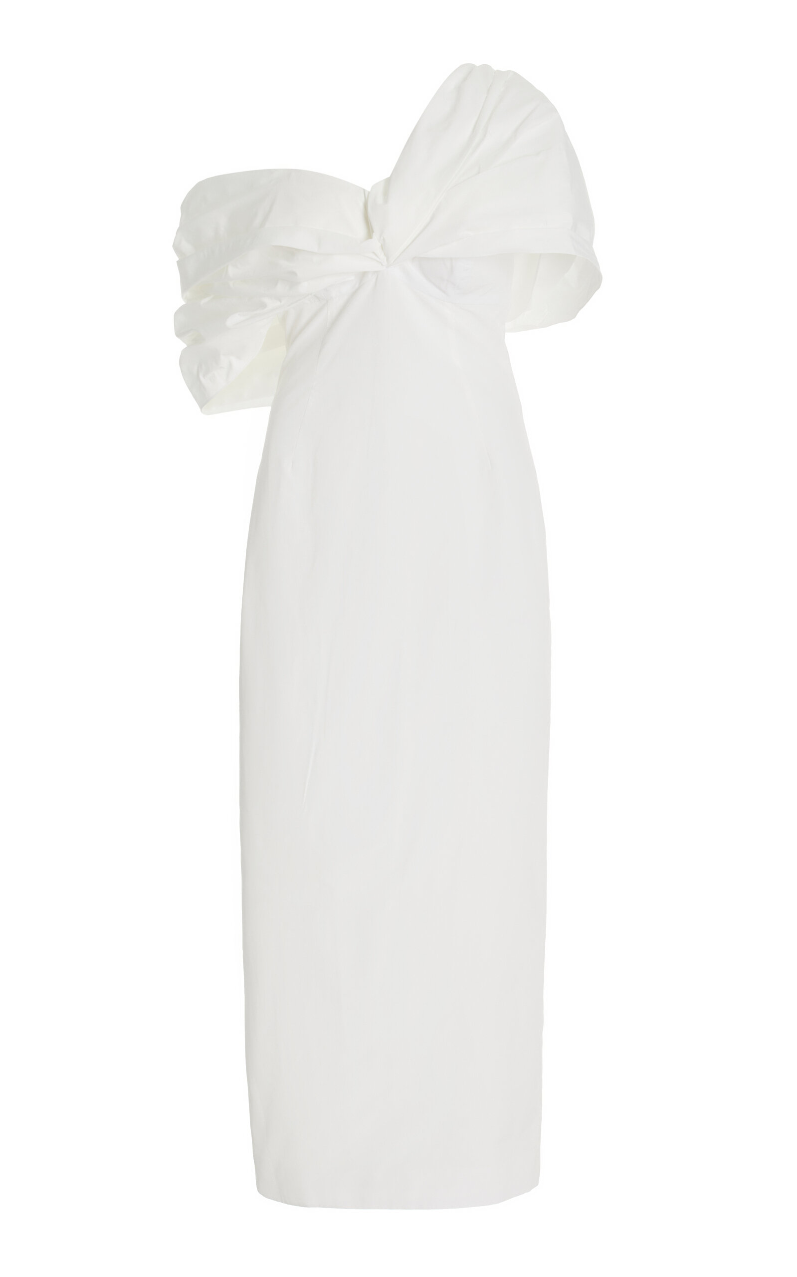 Rosie Assoulin Off-the-shoulder Taffeta Midi Dress In White