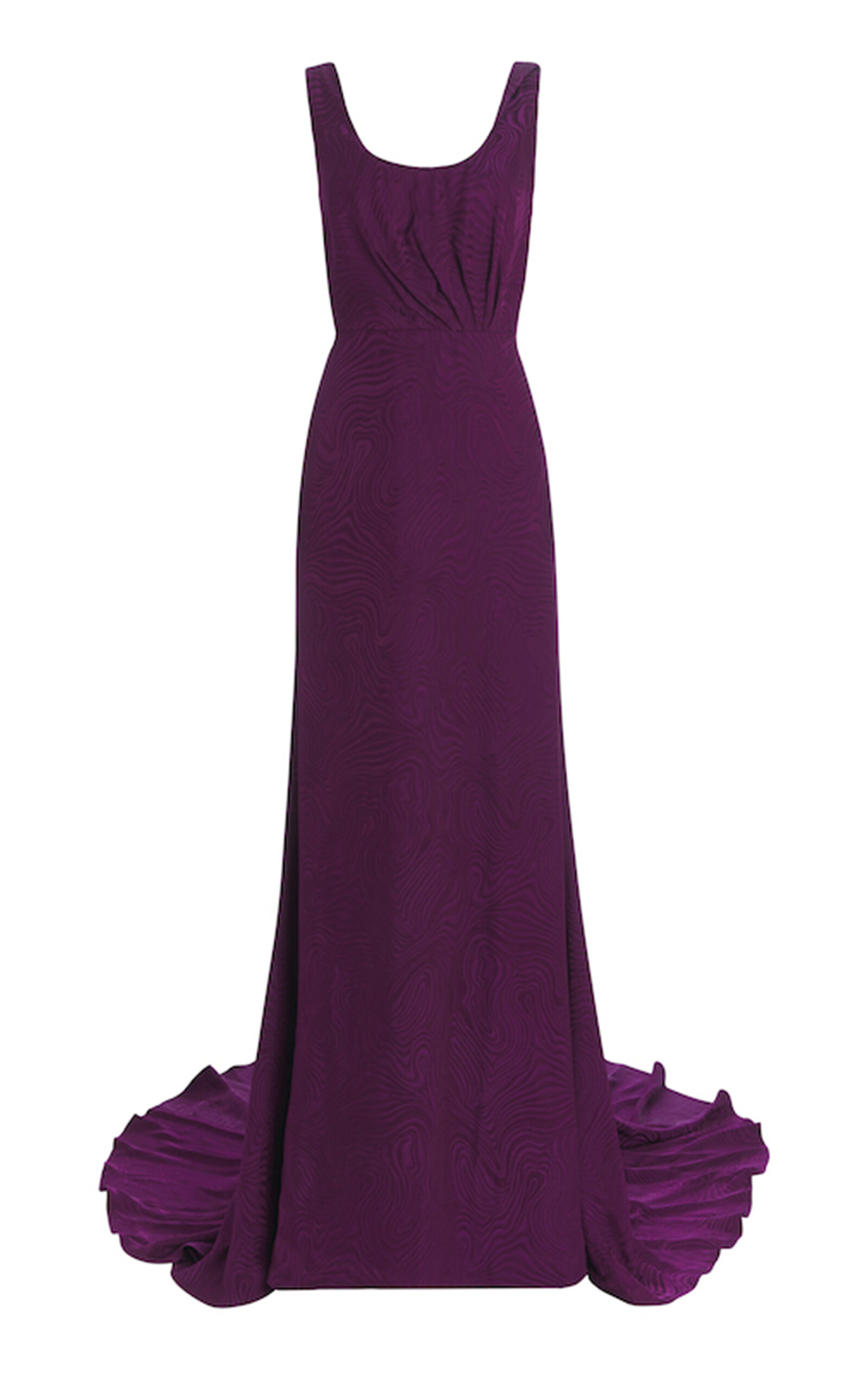 Markarian Garnet Backless Jacquard Gown In Purple