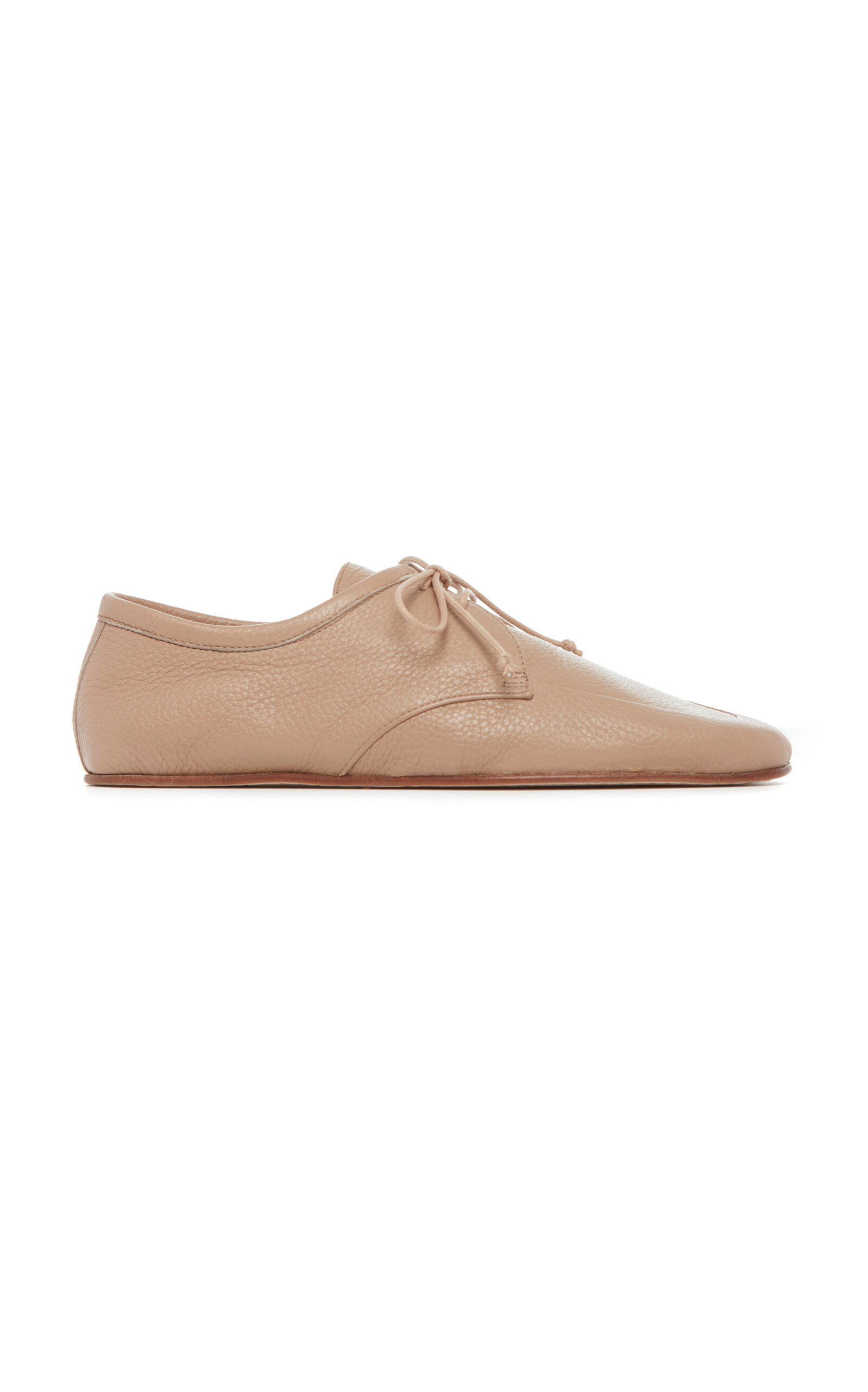 Gabriela Hearst Luca Textured-leather Ballet Flats In Neutral