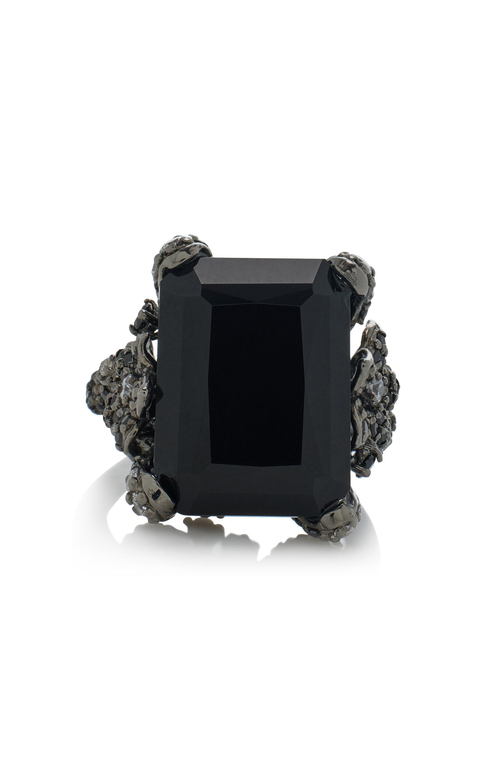 Anabela Chan 18k White Gold And Black Rhodium Vermeil Black Diamond Cinderella Ring