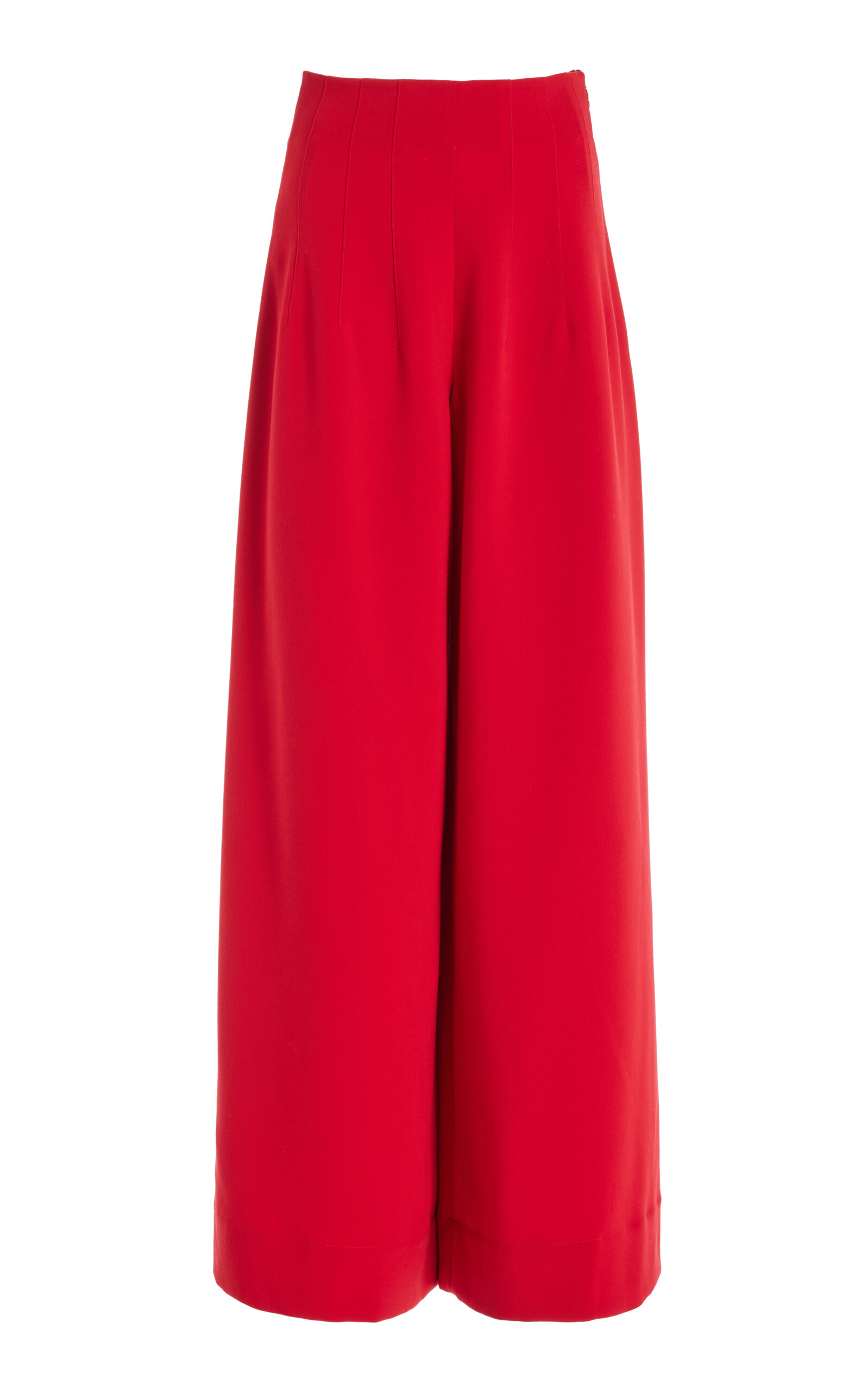 Staud Caleb High Waist Wide Leg Pants In Red