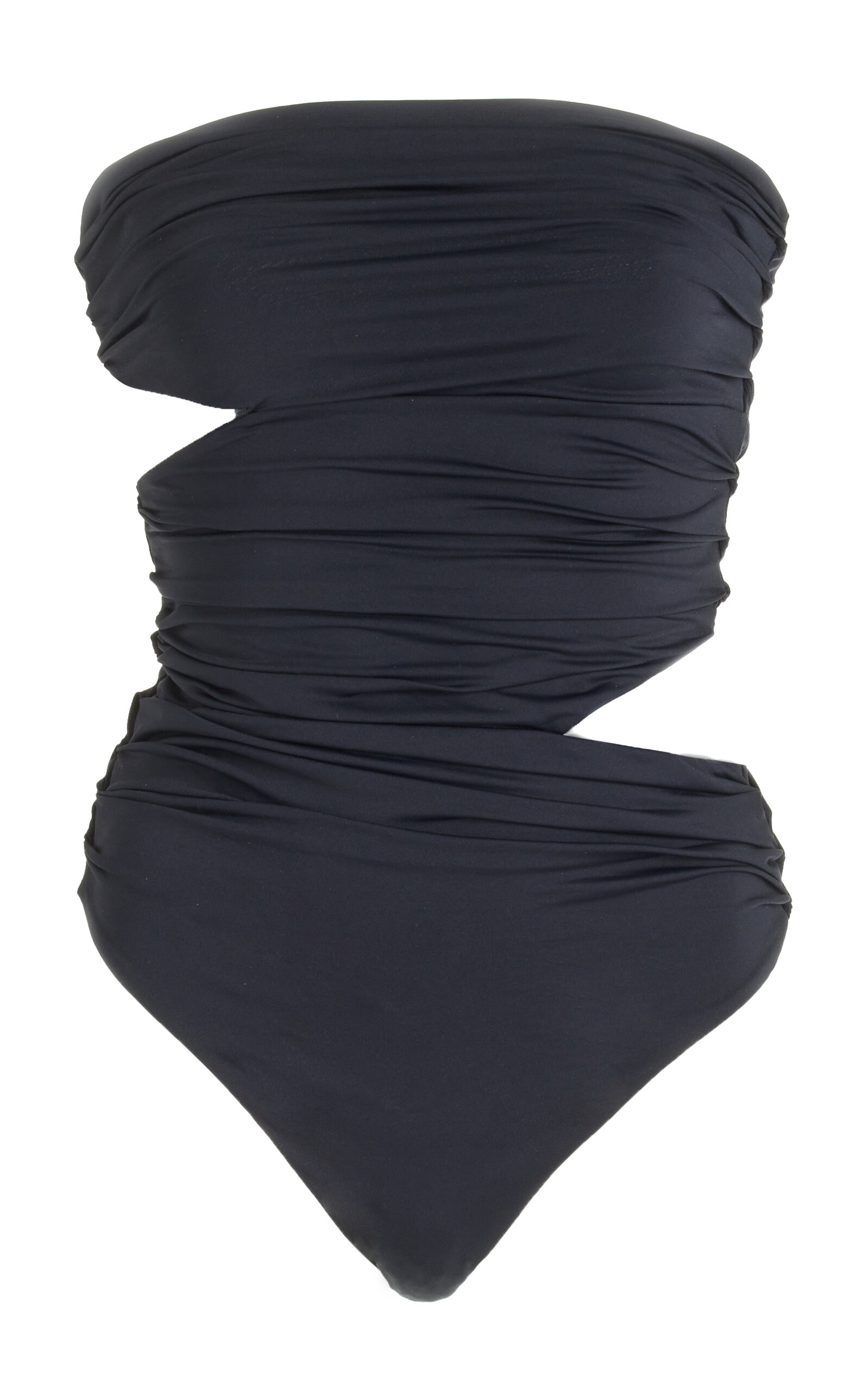Moré Noir Jessica Asymmetric One-piece Swimsuit In Black
