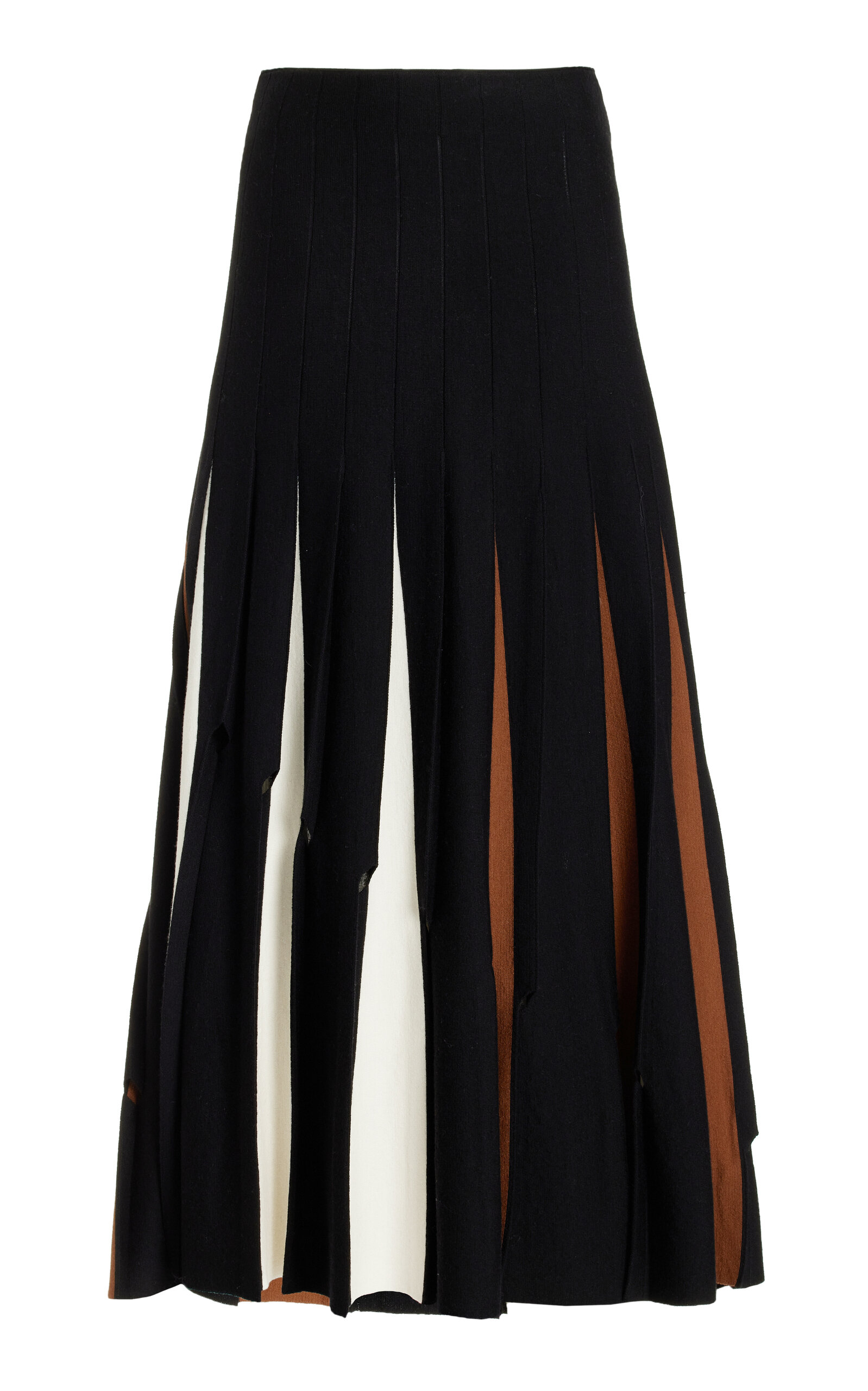 Gabriela Hearst Olya Ribbed-Knit Wool Midi Skirt - Multi - XL