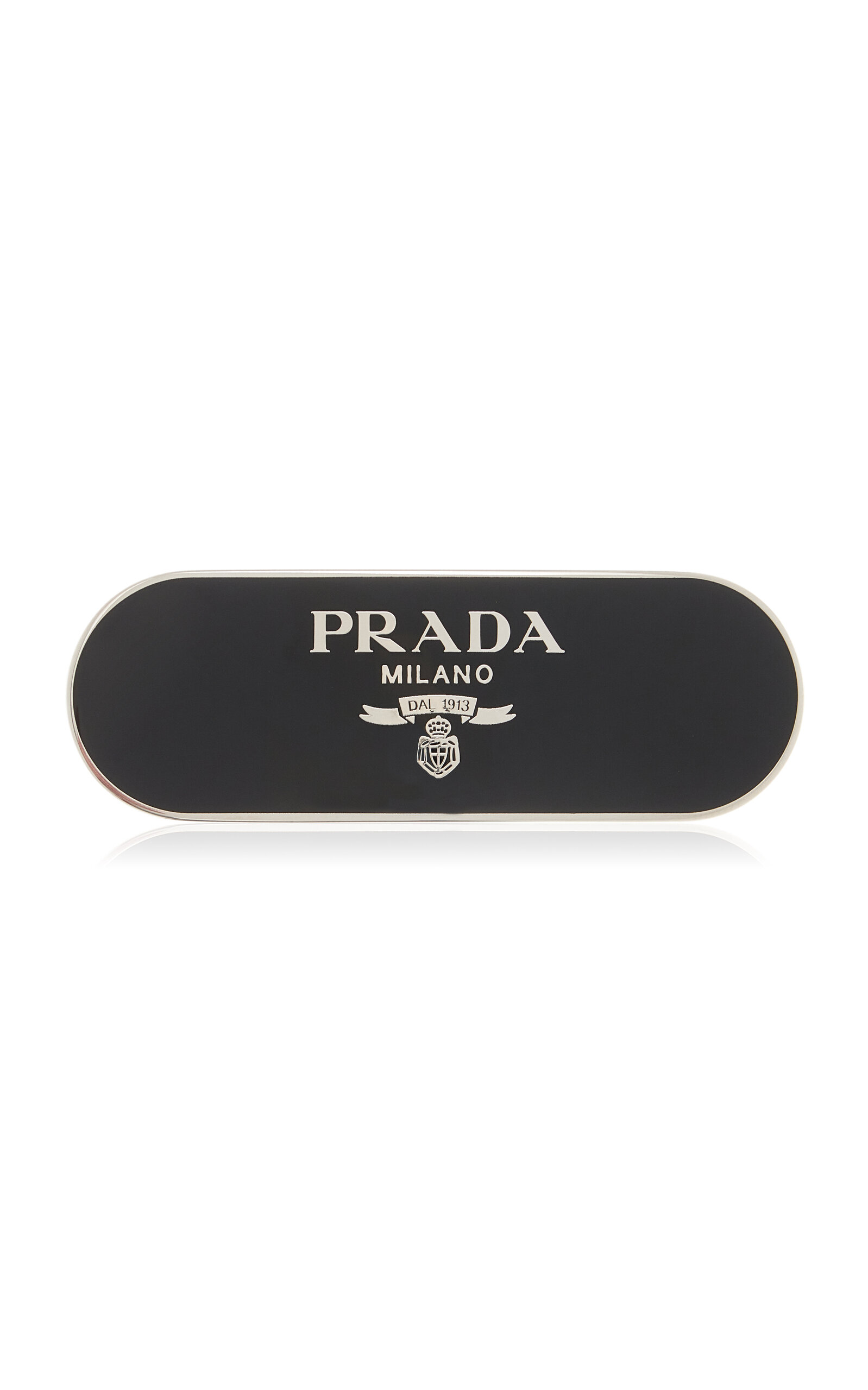 Shop Prada Metal Hair Clip In Black