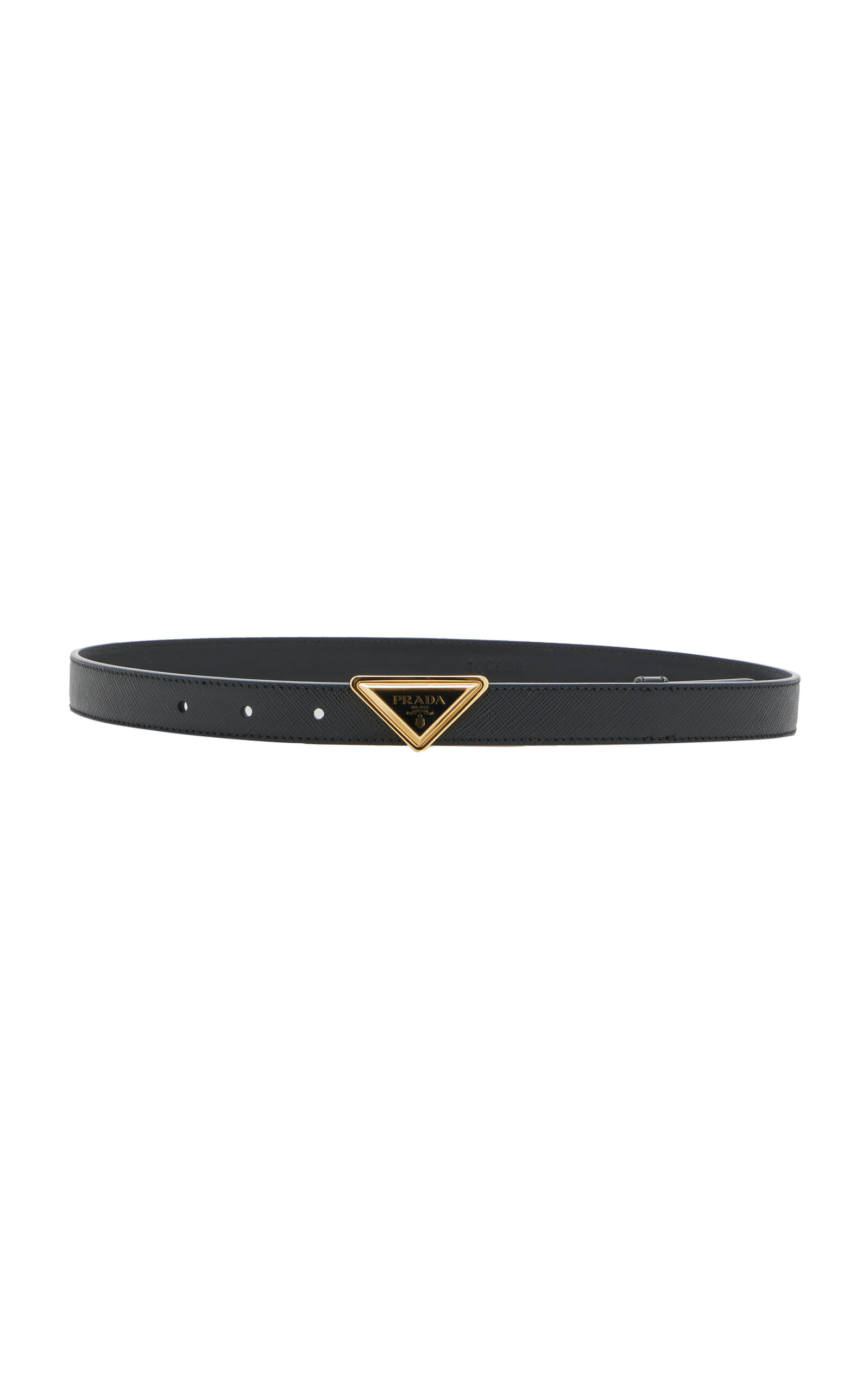 Prada triangle-logo braided leather belt - Blue