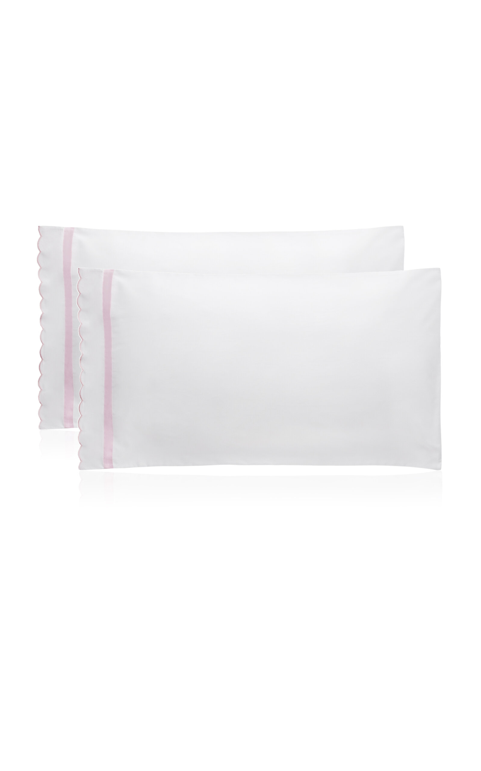 Los Encajeros Europa Satin Set-of-two Standard Pillowcases In Pink
