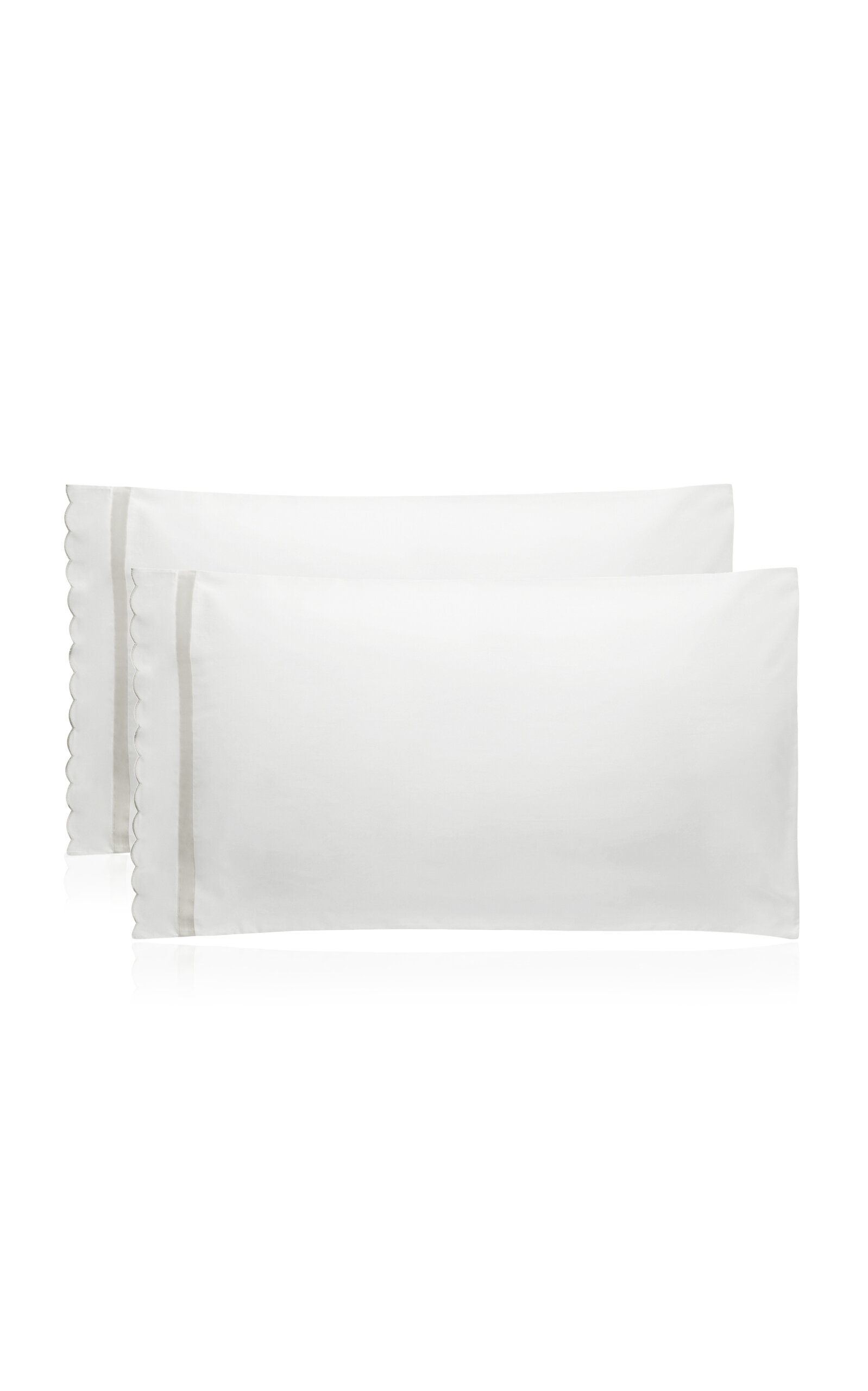 Los Encajeros Europa Satin Set-of-two Standard Pillowcases In Grey