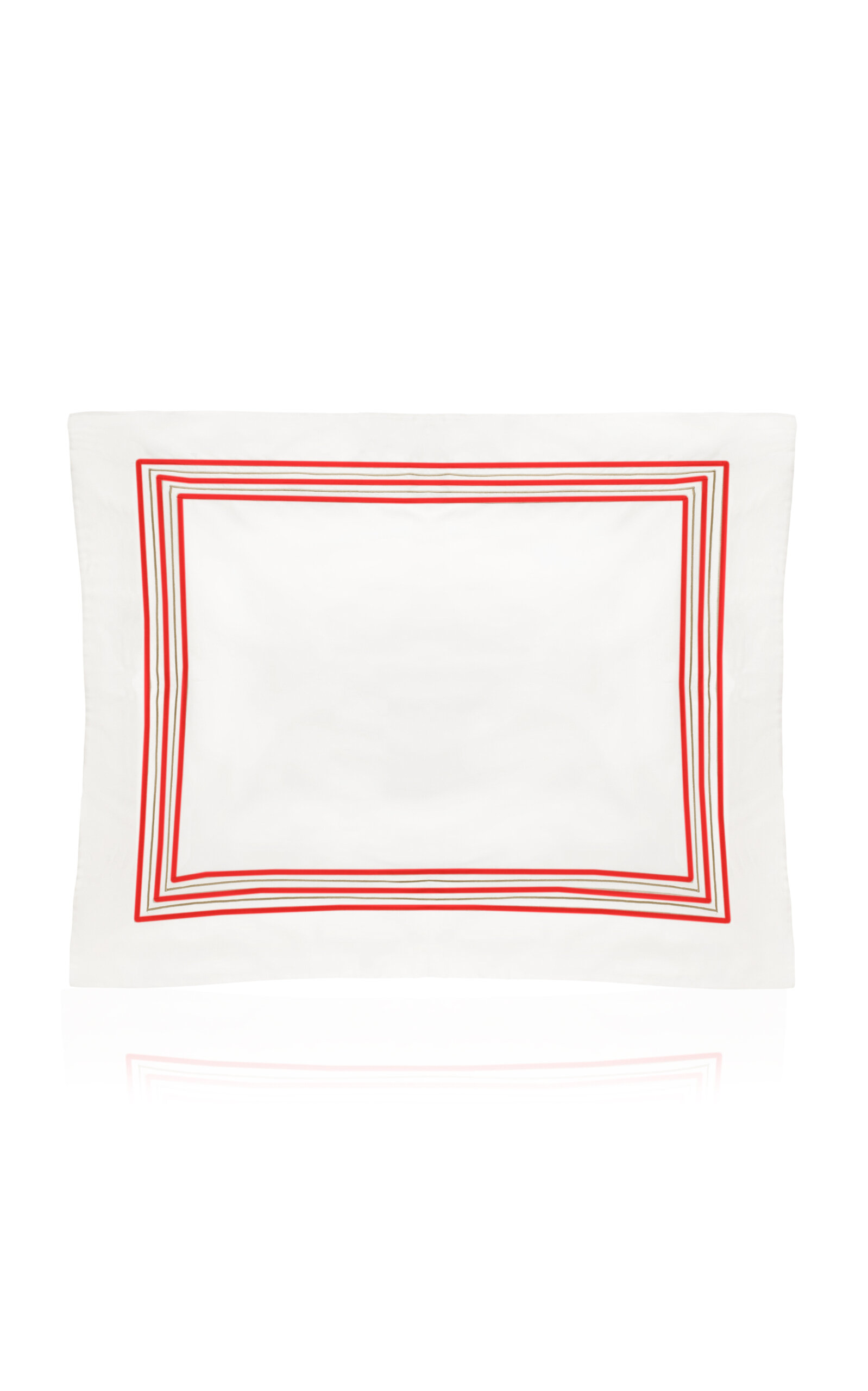 Los Encajeros Five Lineas Satin Standard Sham In Red