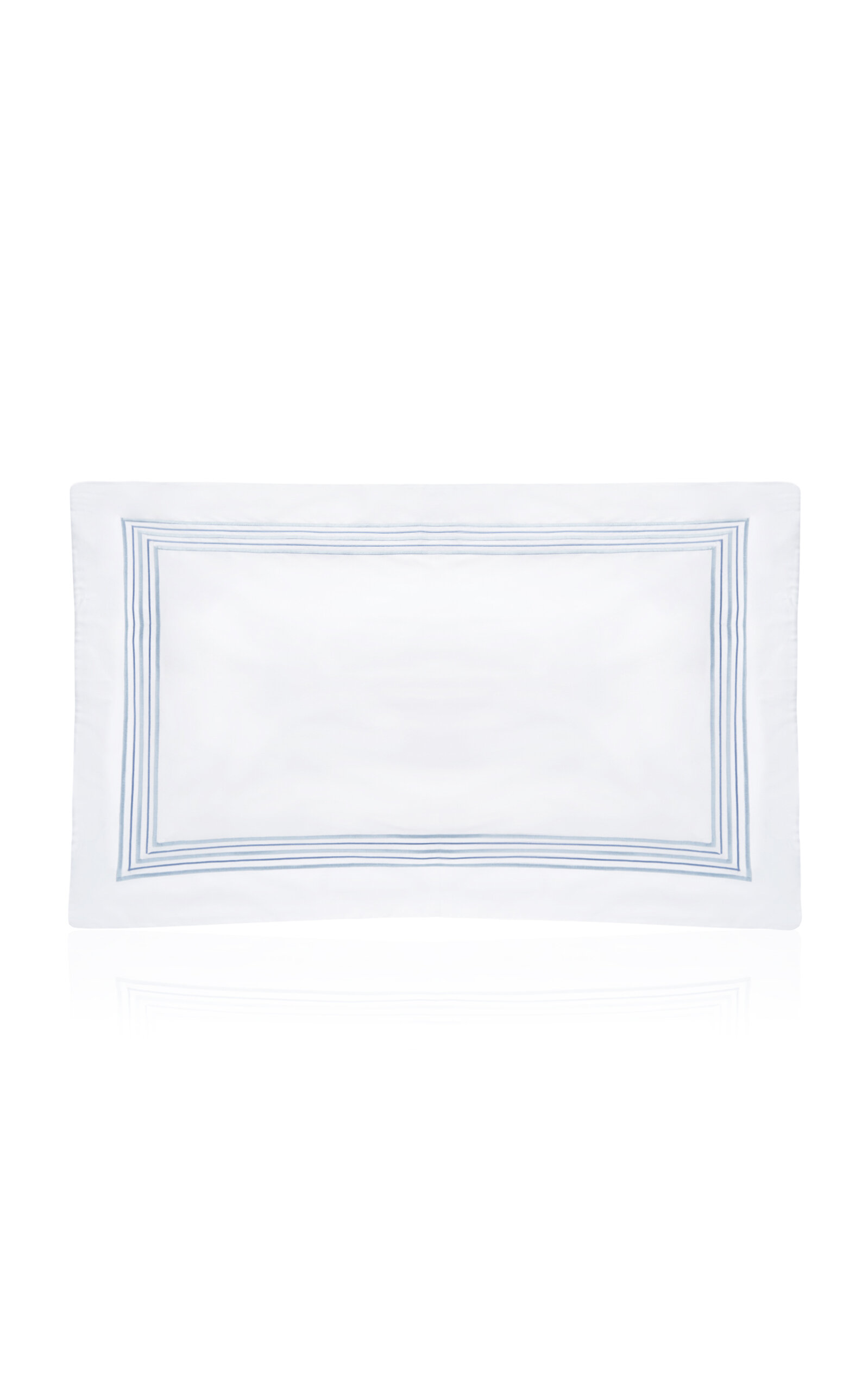 Los Encajeros Five Lineas Satin King Sham In Blue