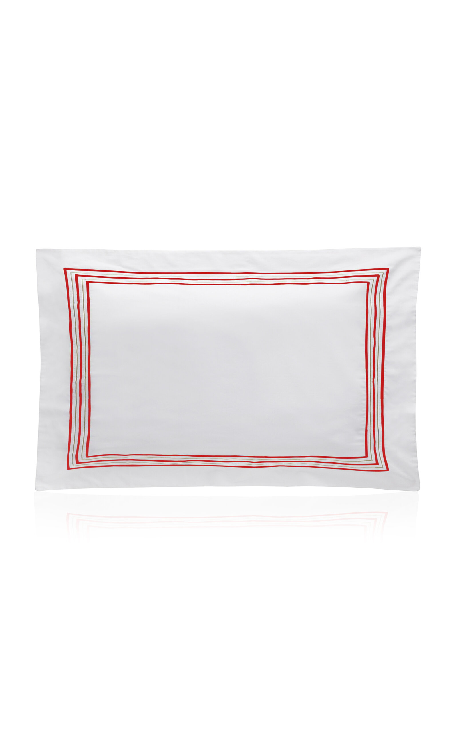 Los Encajeros Five Lineas Satin King Sham In Red