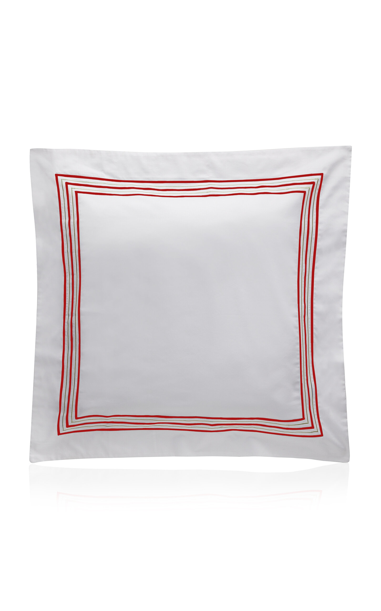 Los Encajeros Five Lineas Satin Euro Sham In Red