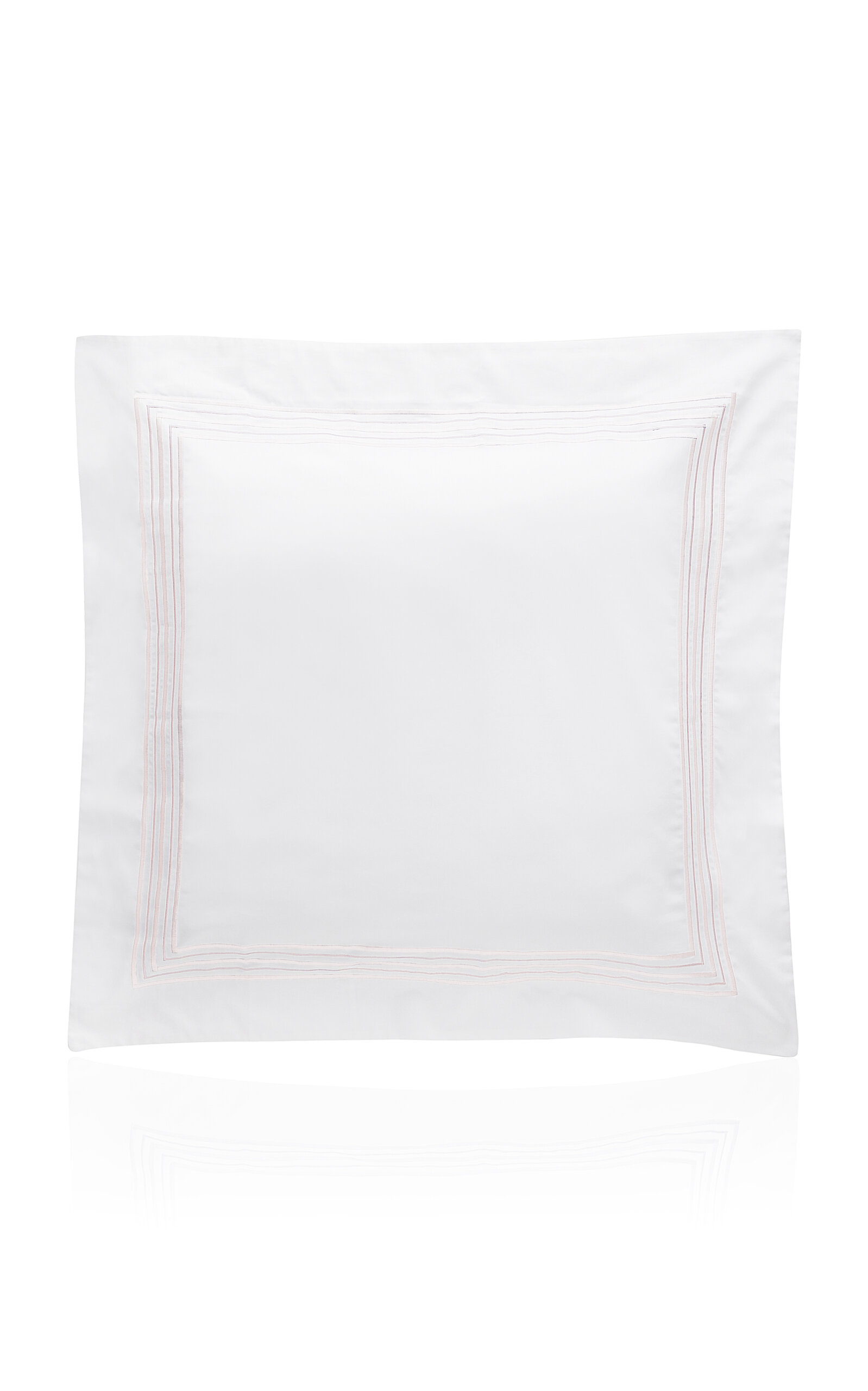 Los Encajeros Five Lineas Satin Euro Sham In Pink