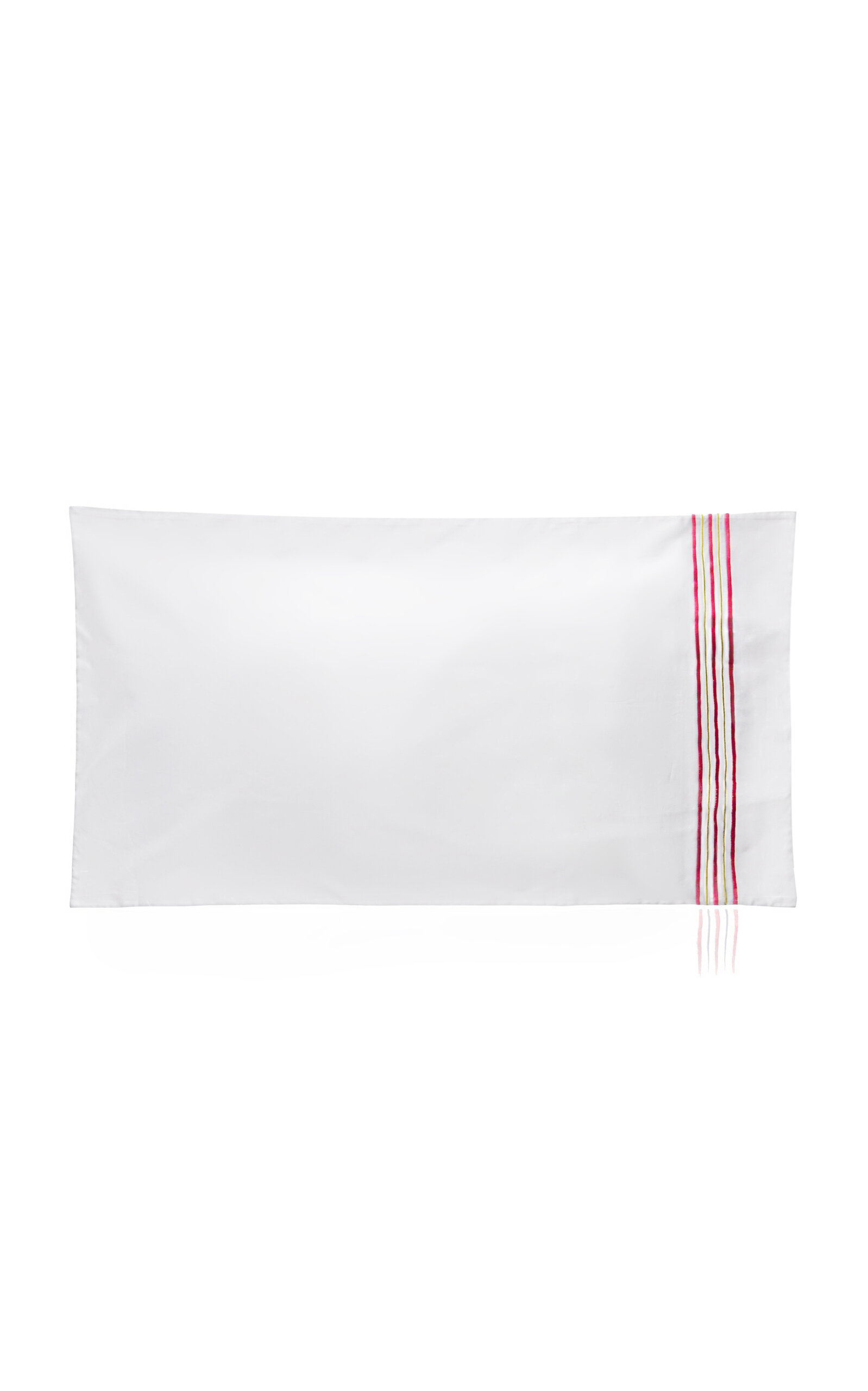 Los Encajeros Five Lineas Satin Set-of-two Standard Pillowcases In Red