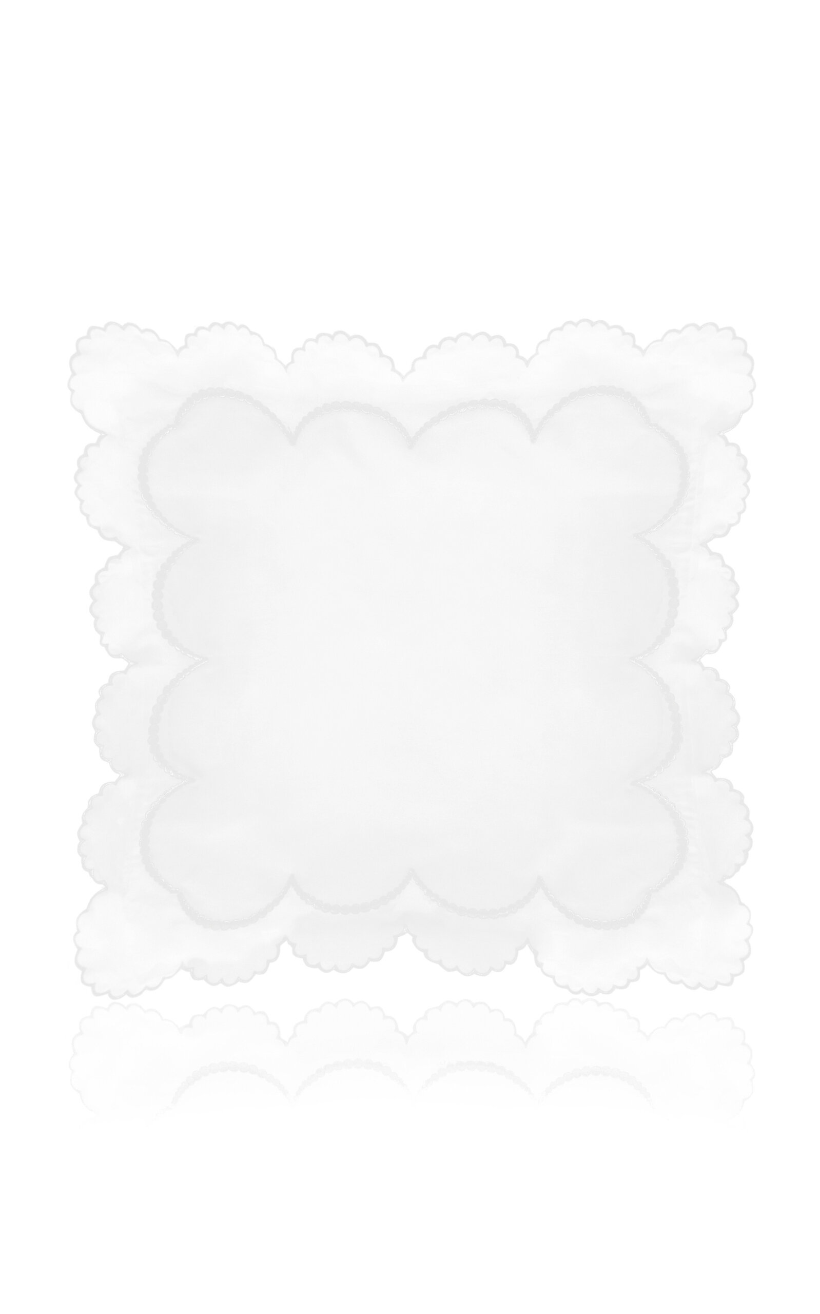 Los Encajeros Perlas Satin Euro Sham In White