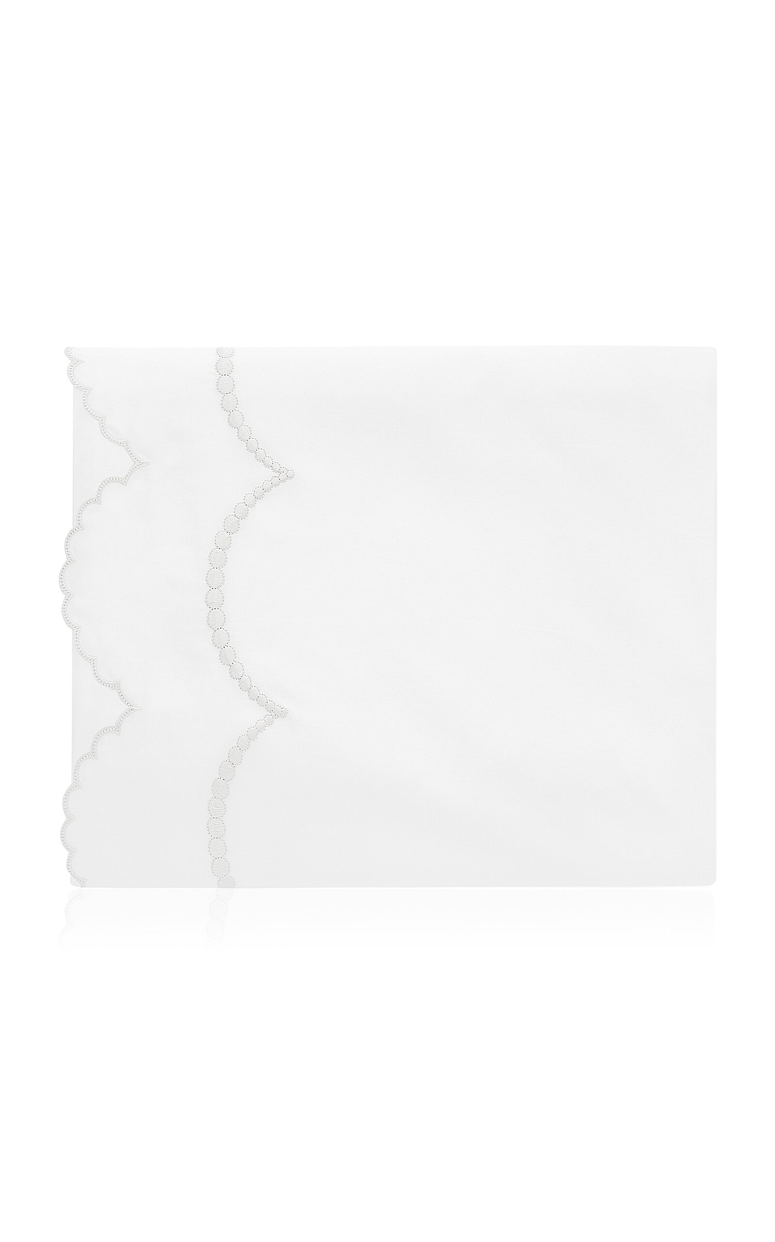 Los Encajeros Perlas Satin King Top Sheet In White