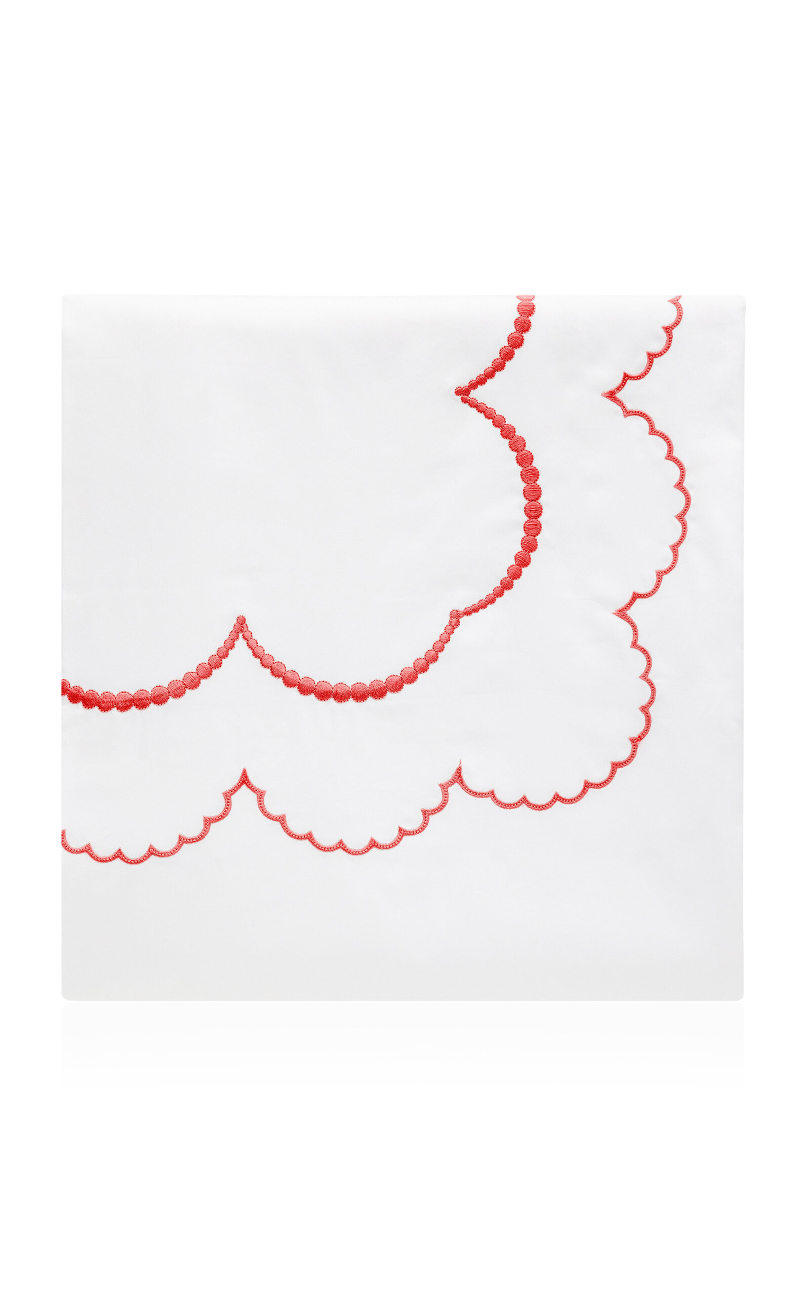 Los Encajeros Perlas Satin Queen Duvet Cover - Red