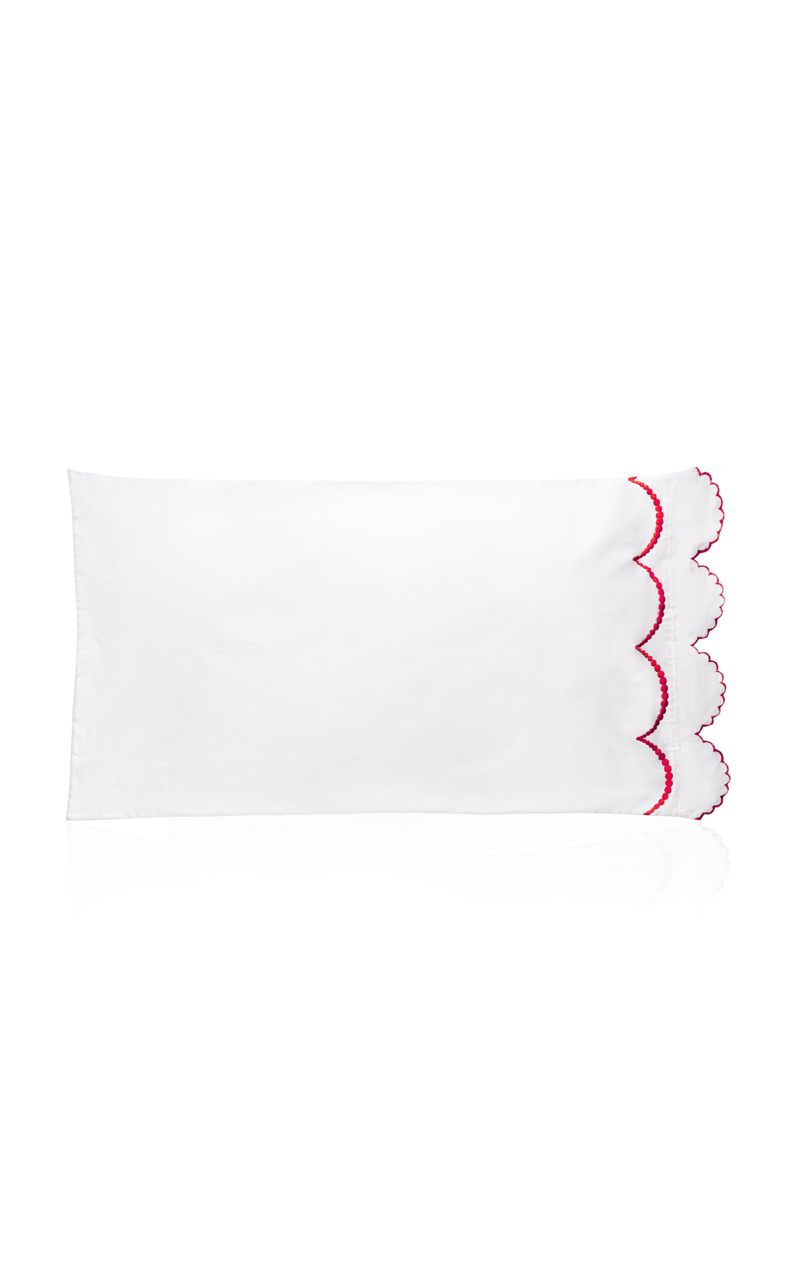 Los Encajeros Perlas Satin Set-of-two Standard Pillowcases In Red