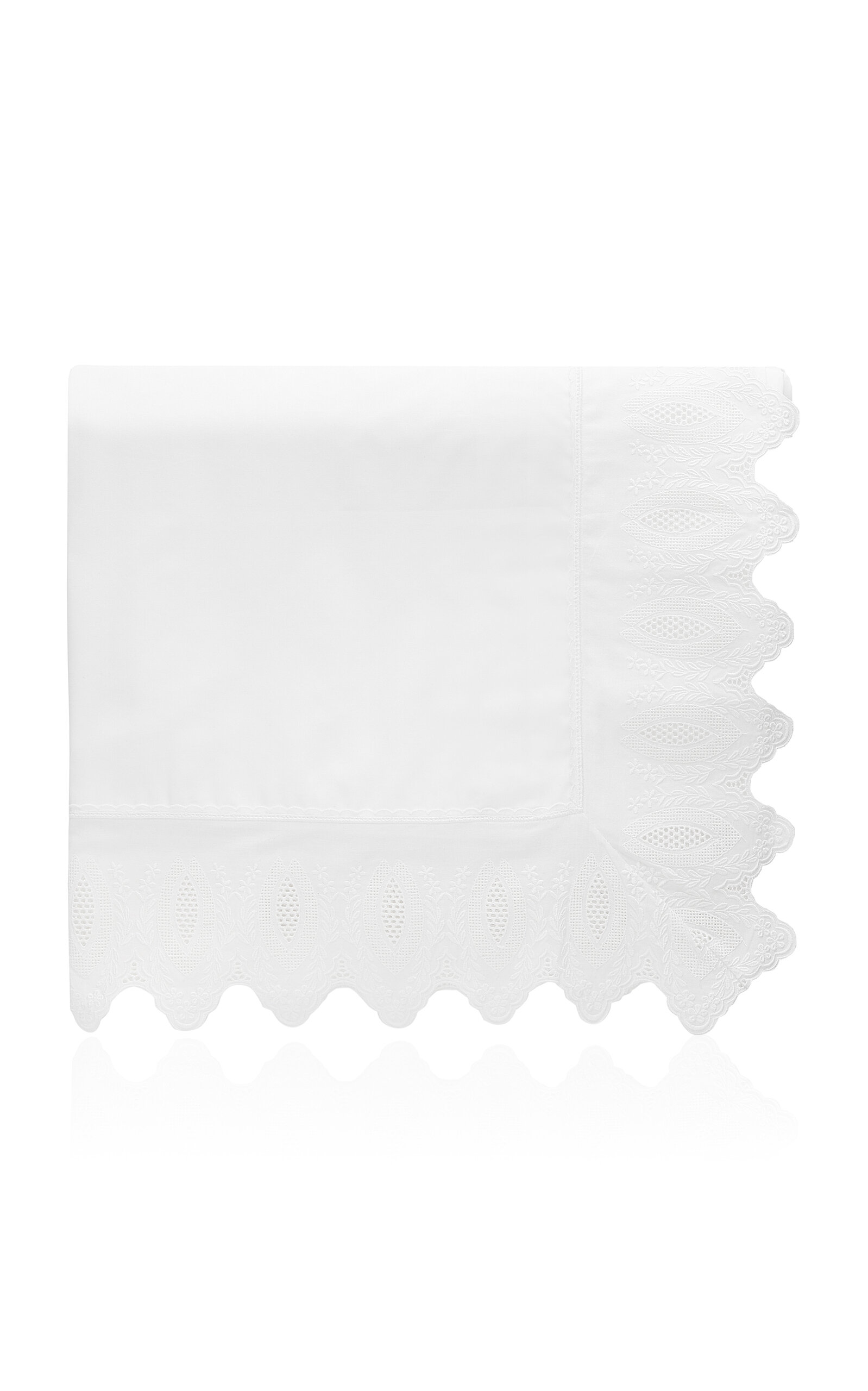 Los Encajeros Mimi Percale King Duvet Cover In White