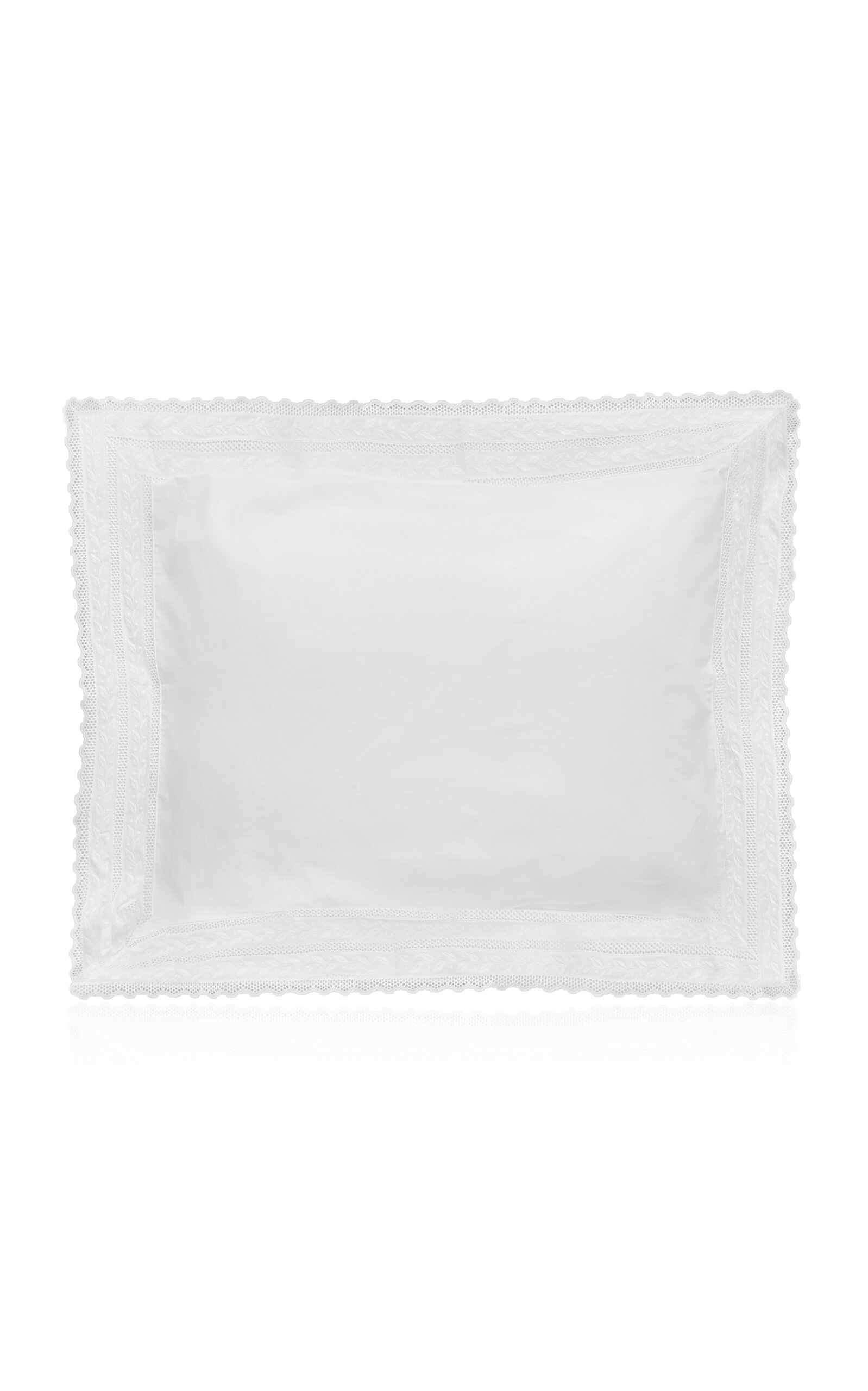 Los Encajeros Exclusive Hojas Percale King Sham - White