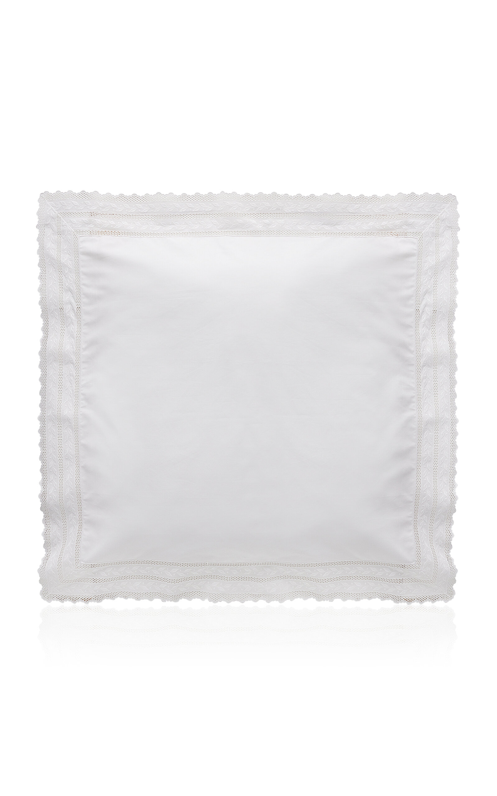 Los Encajeros Exclusive Hojas Percale Percale Euro Sham - White