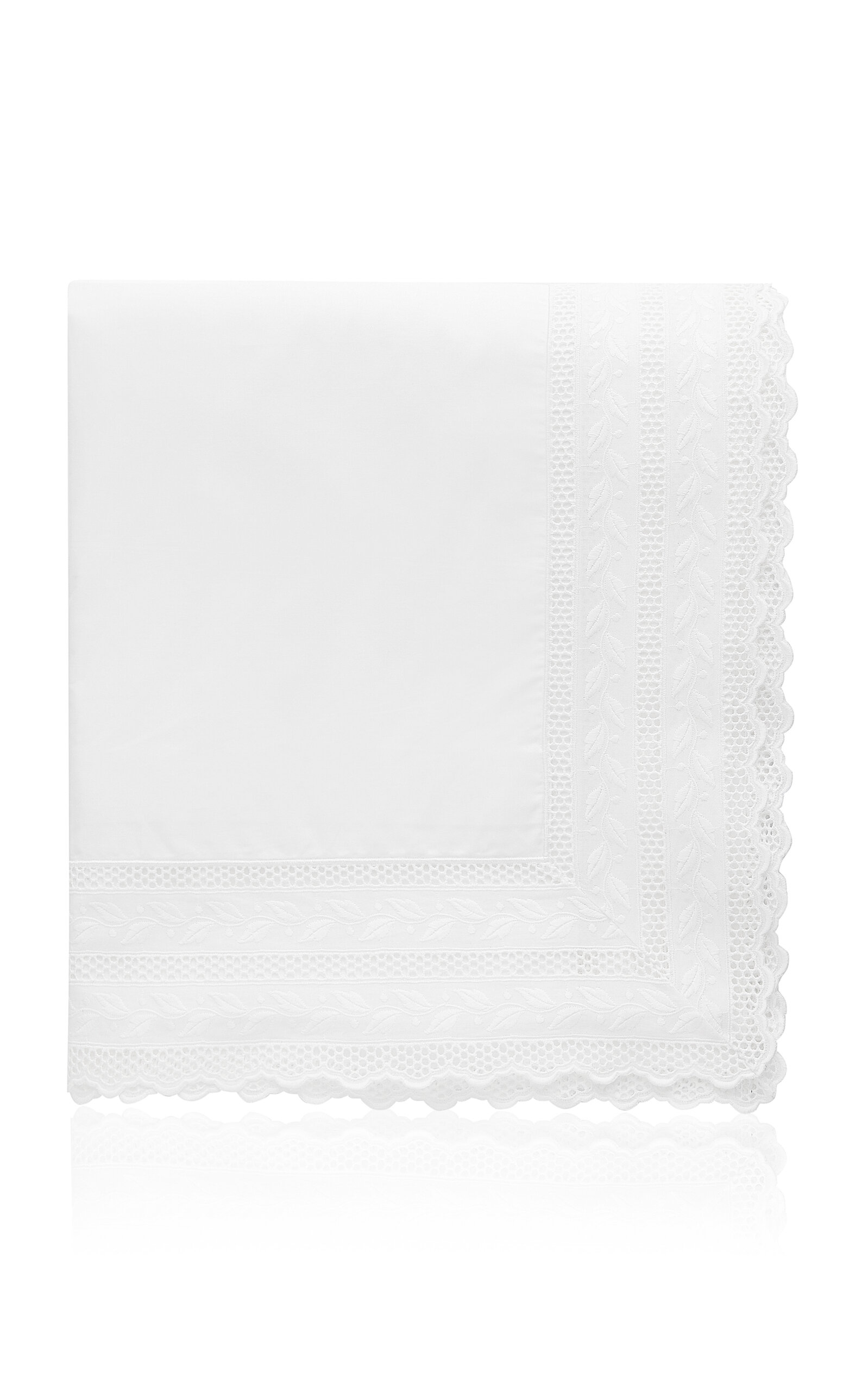 Los Encajeros Hojas Percale Percale Queen Duvet Cover In White