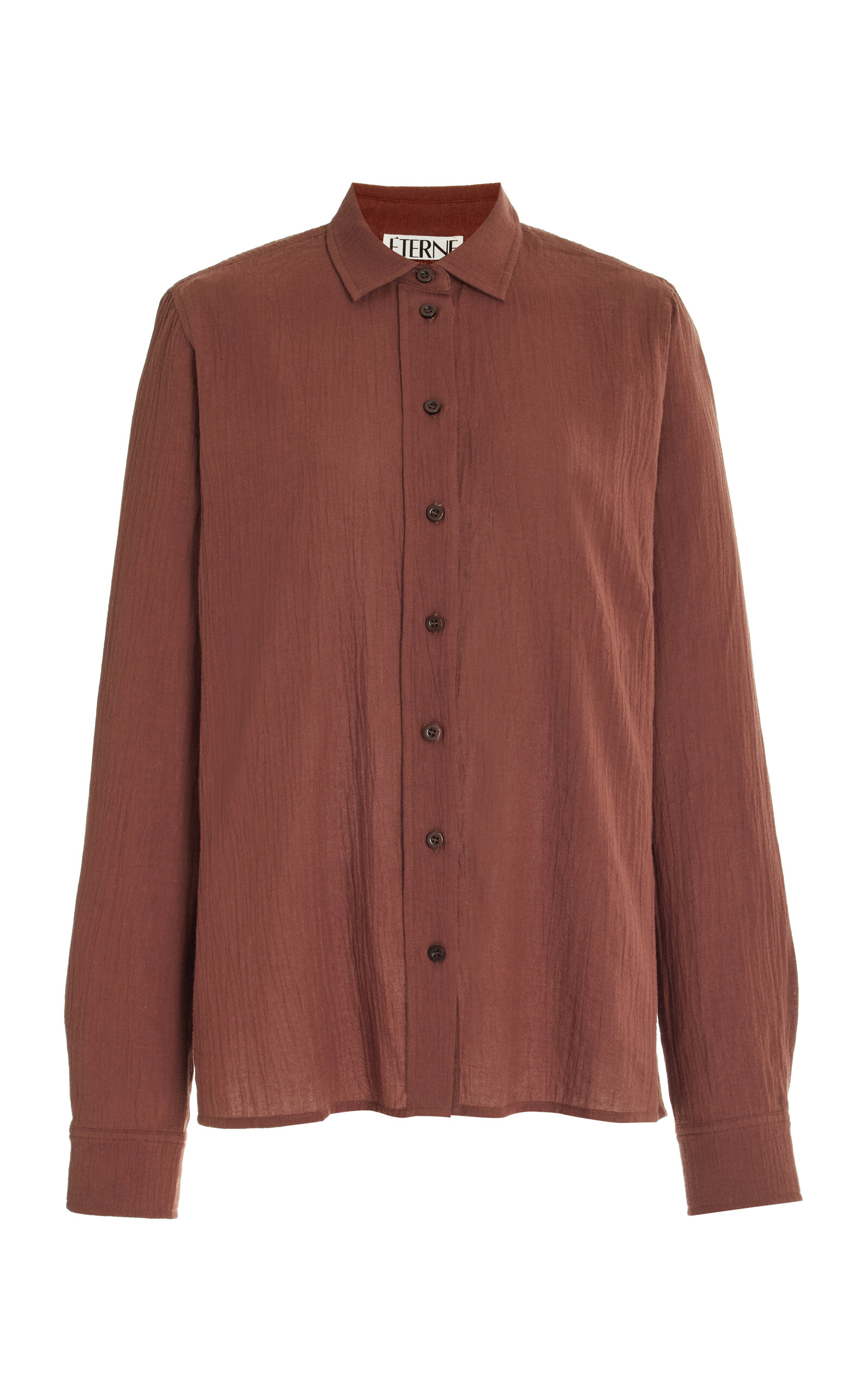 Éterne Exclusive Jolene Cotton Button-down Shirt In Brown